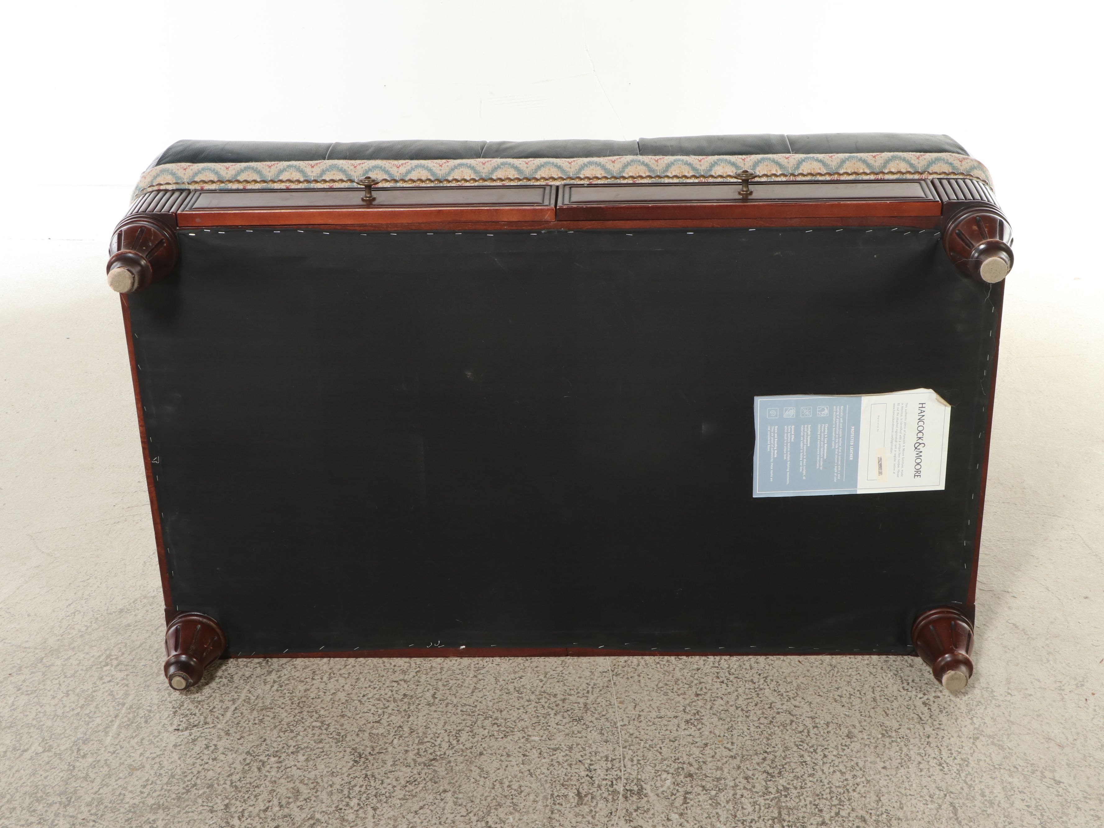Hancock & Moore Leather Button Tufted Ottoman