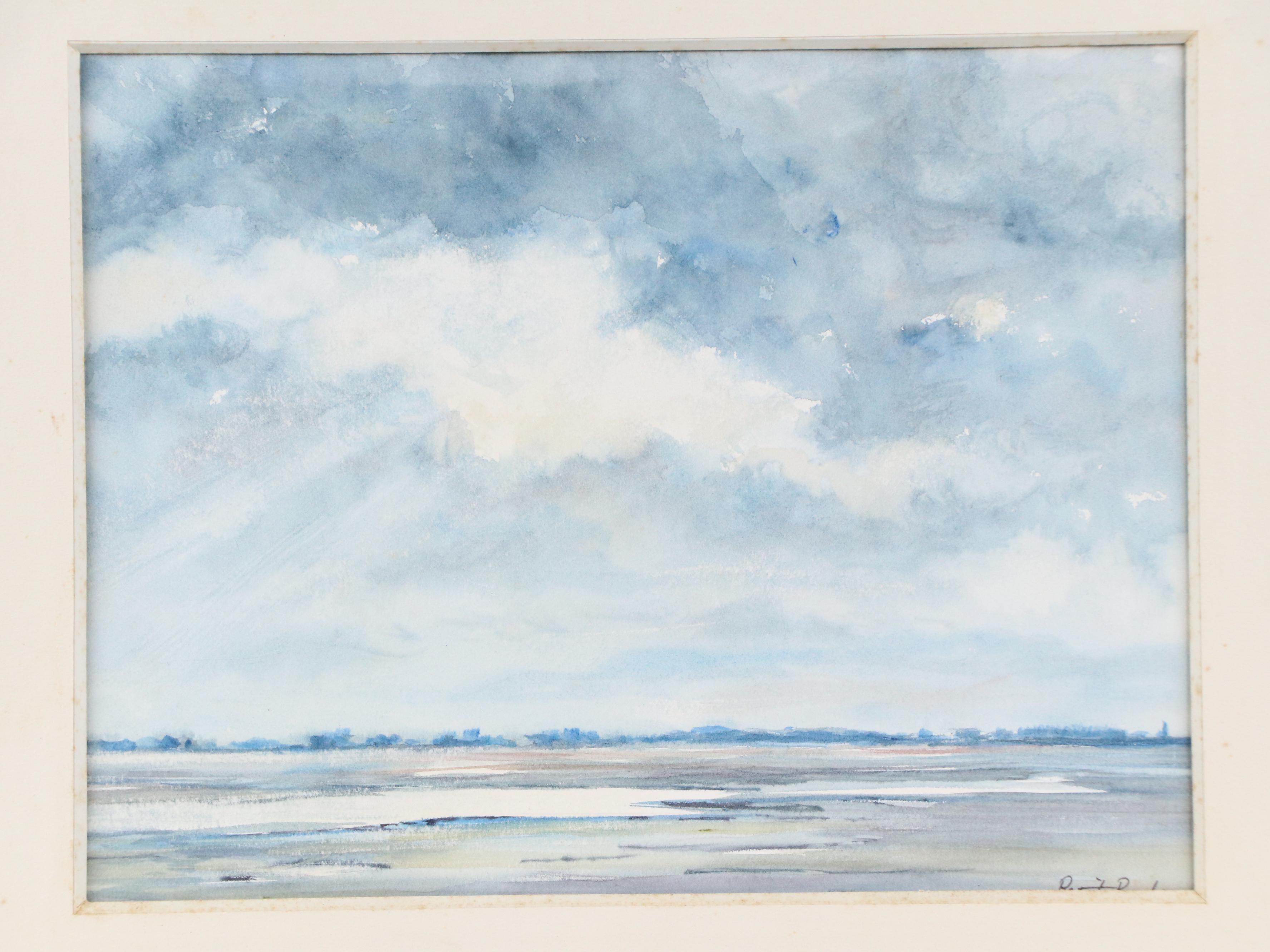 Paul Petit Watercolor Painting "Baie de Somme," Early 20th Century