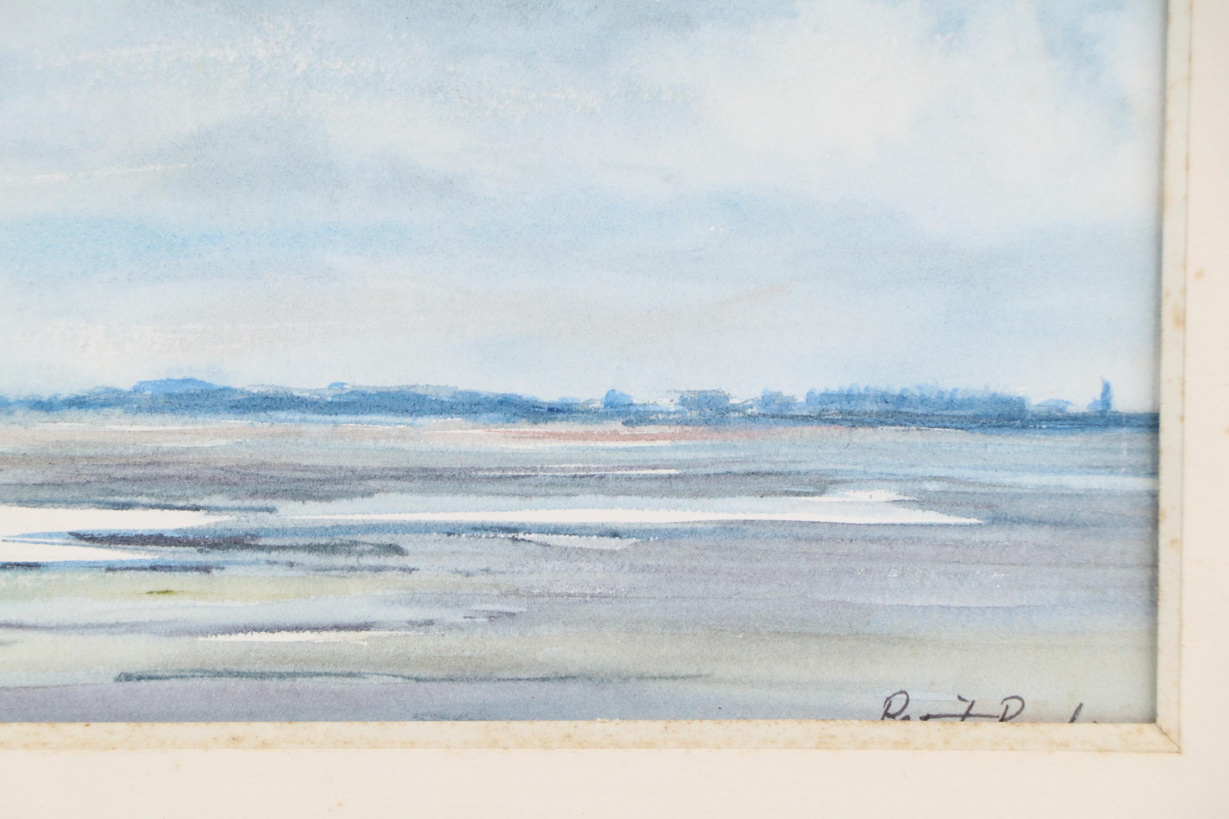 Paul Petit Watercolor Painting "Baie de Somme," Early 20th Century
