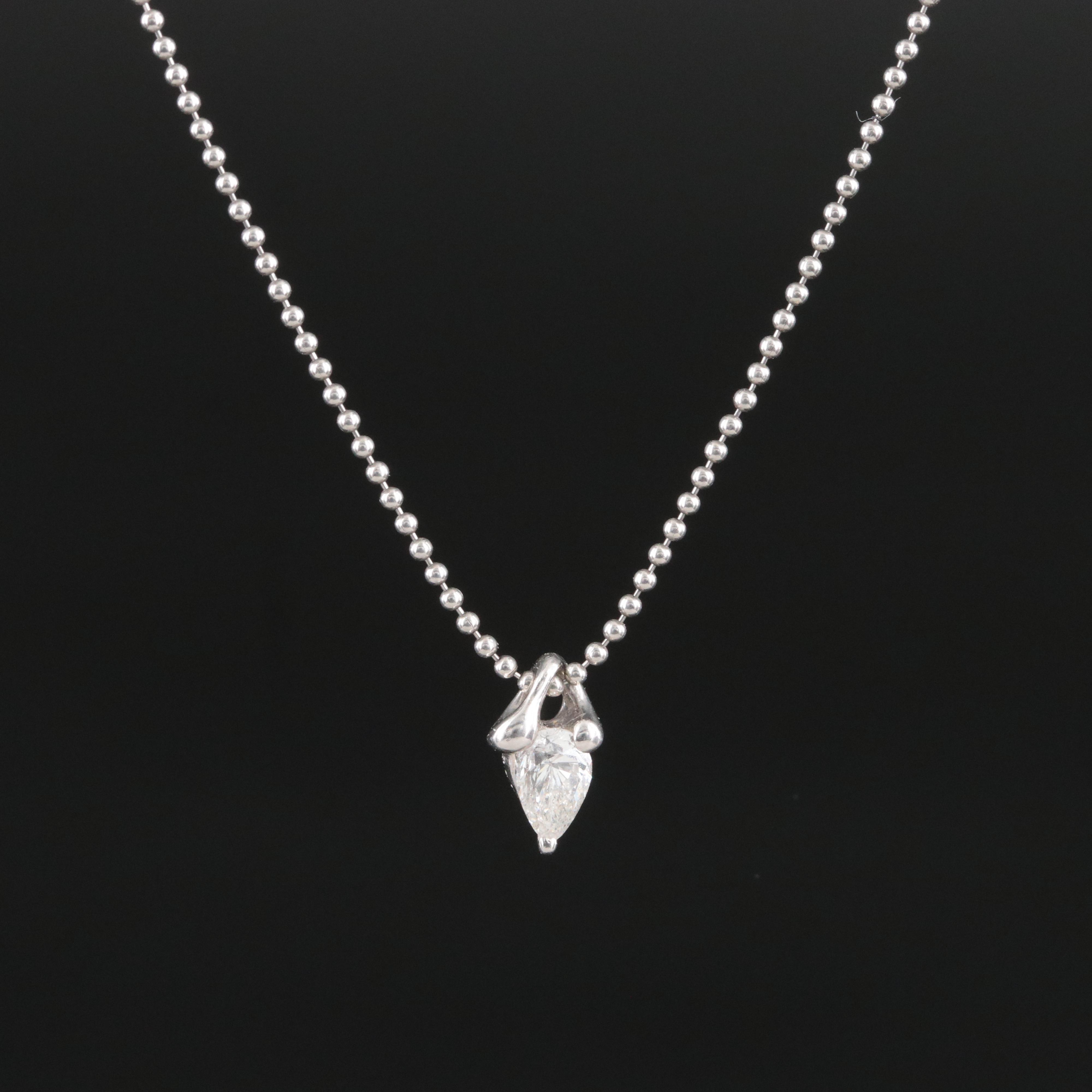 Platinum 0.30 CT Diamond Pendant Necklace