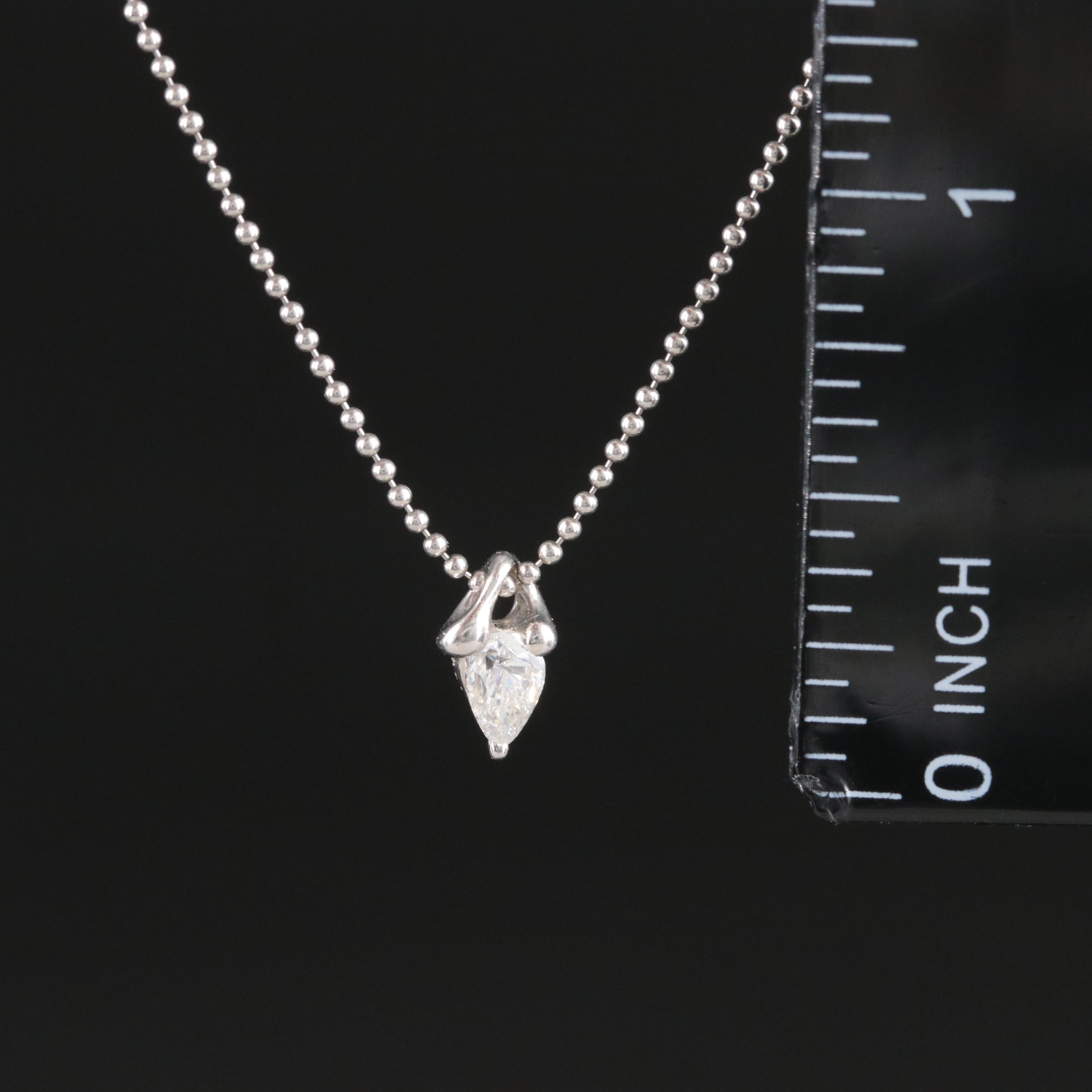 Platinum 0.30 CT Diamond Pendant Necklace