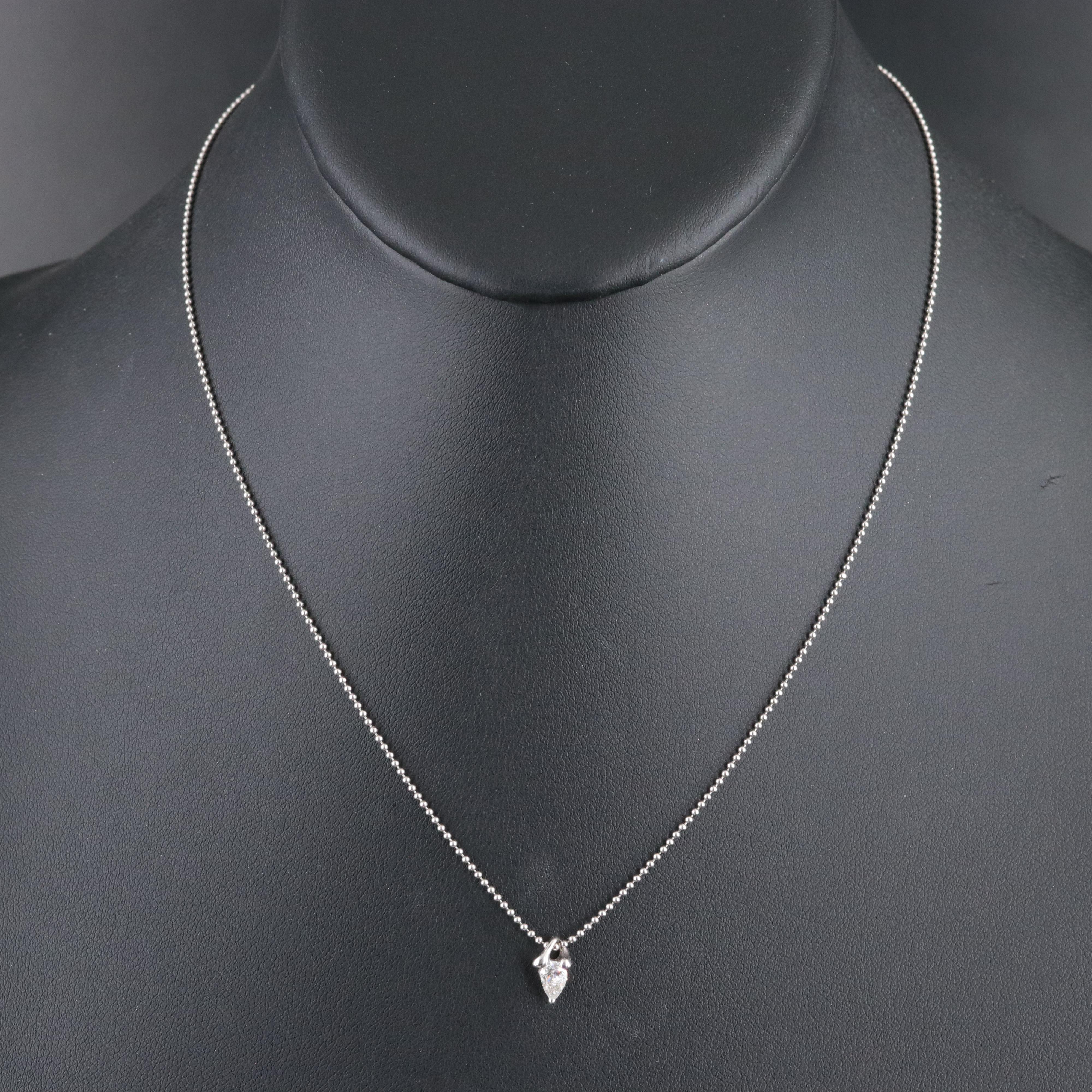 Platinum 0.30 CT Diamond Pendant Necklace