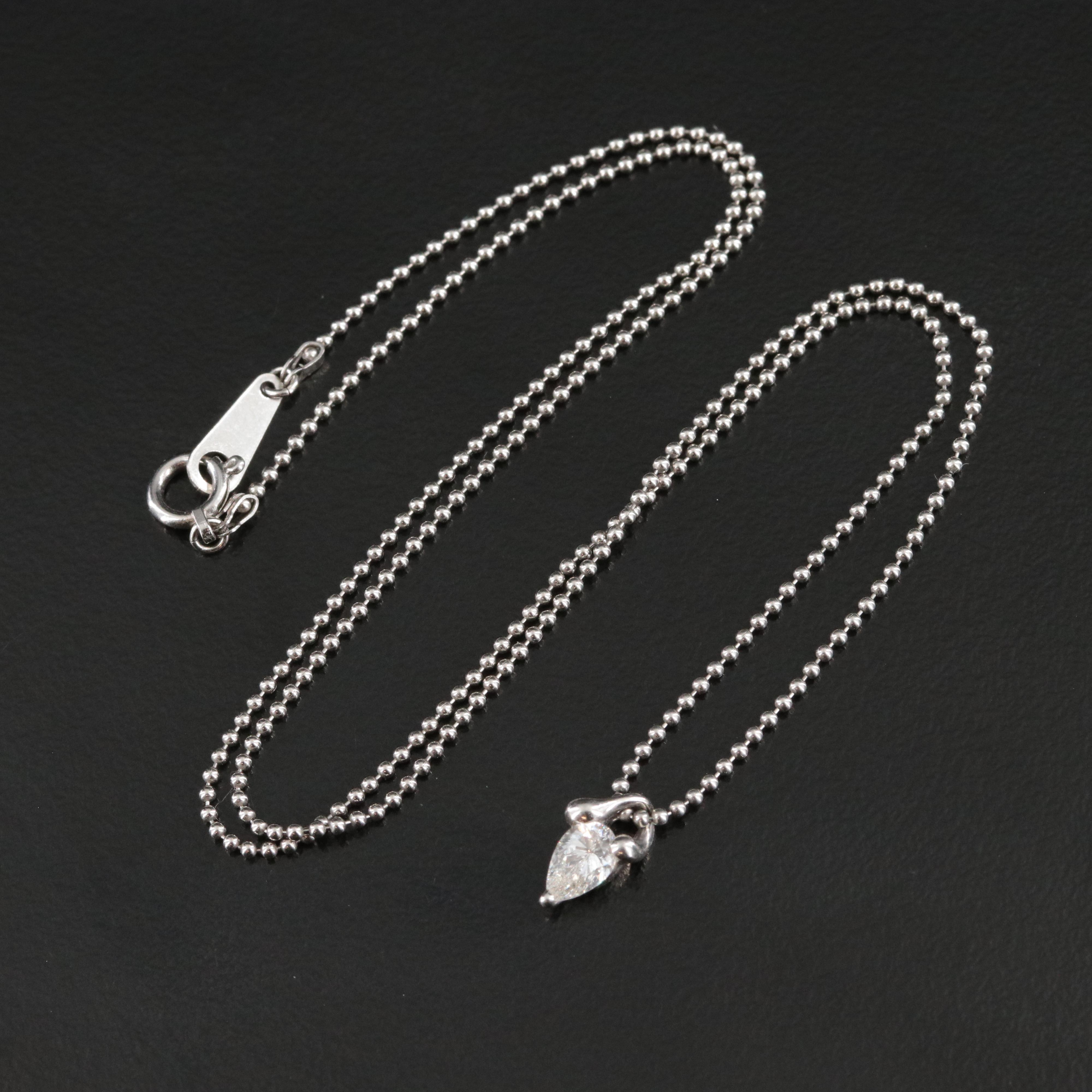 Platinum 0.30 CT Diamond Pendant Necklace