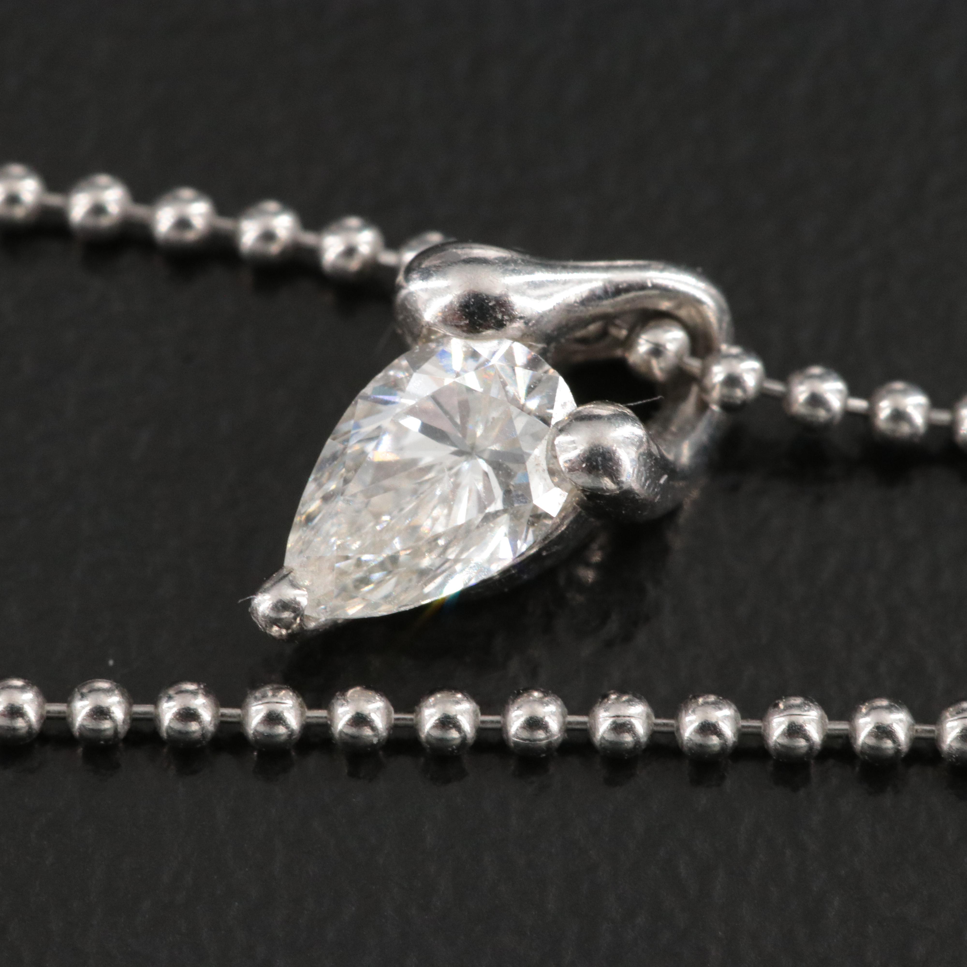 Platinum 0.30 CT Diamond Pendant Necklace