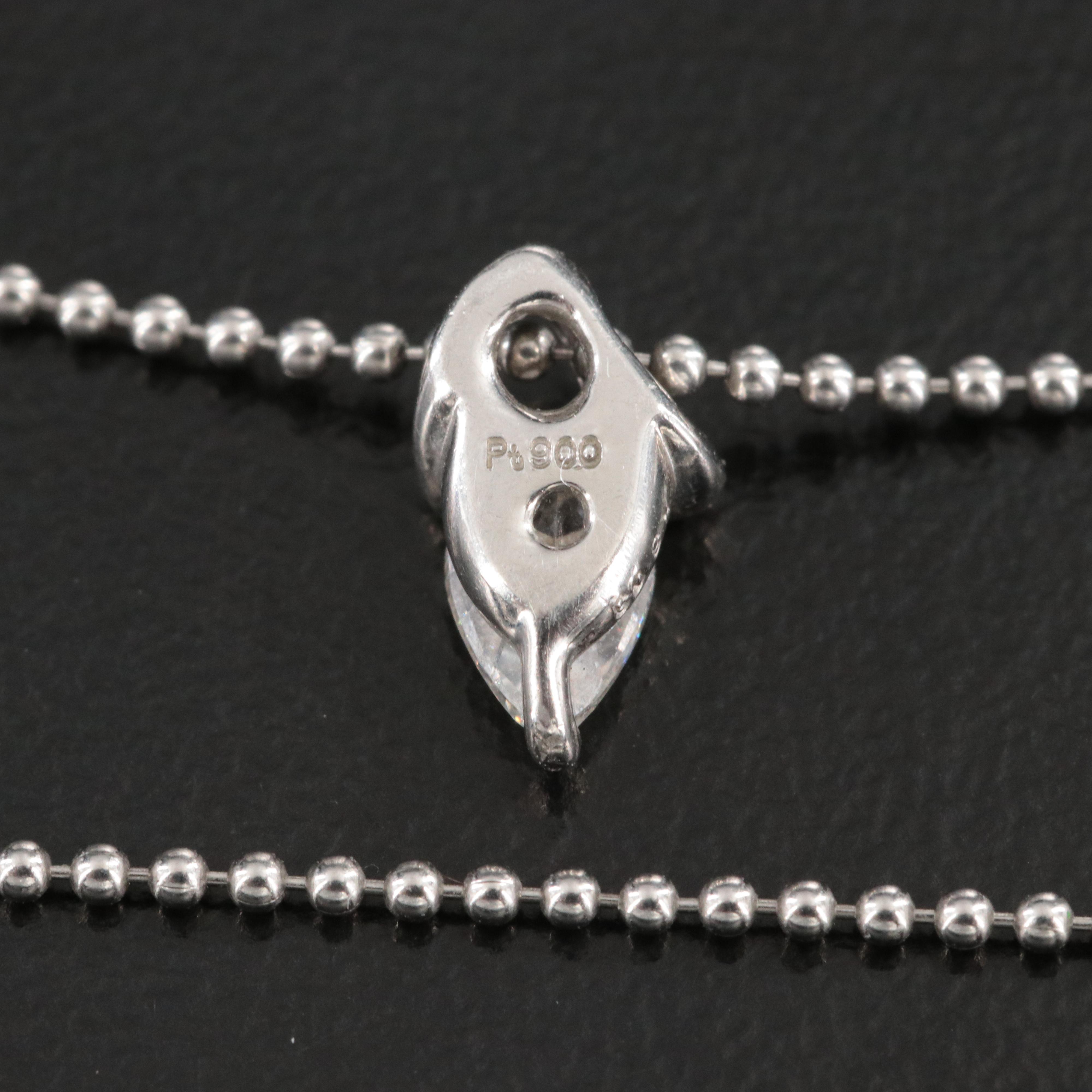 Platinum 0.30 CT Diamond Pendant Necklace