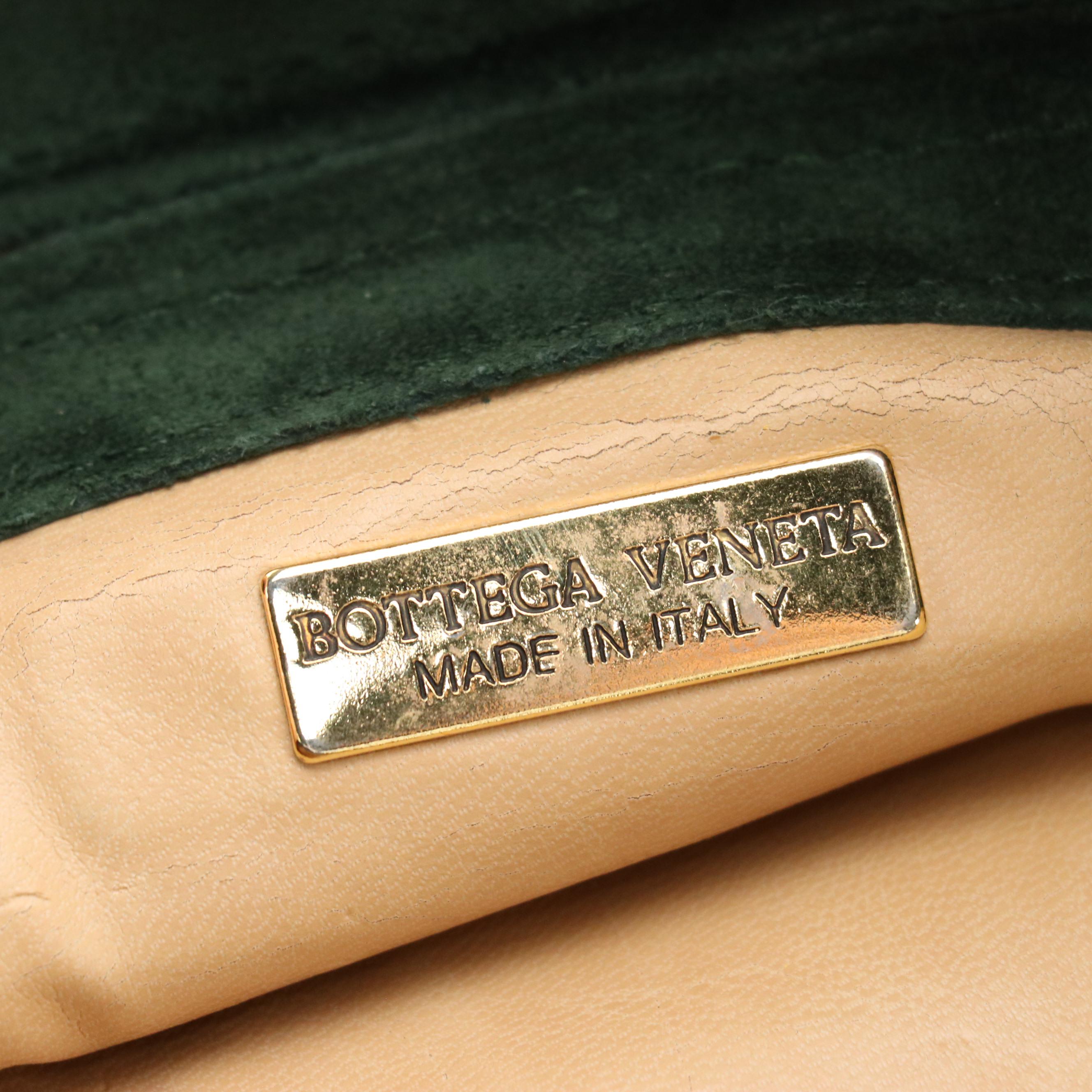 Bottega Veneta Dark Green Suede Leather Maxi Intrecciato Crossbody Bag