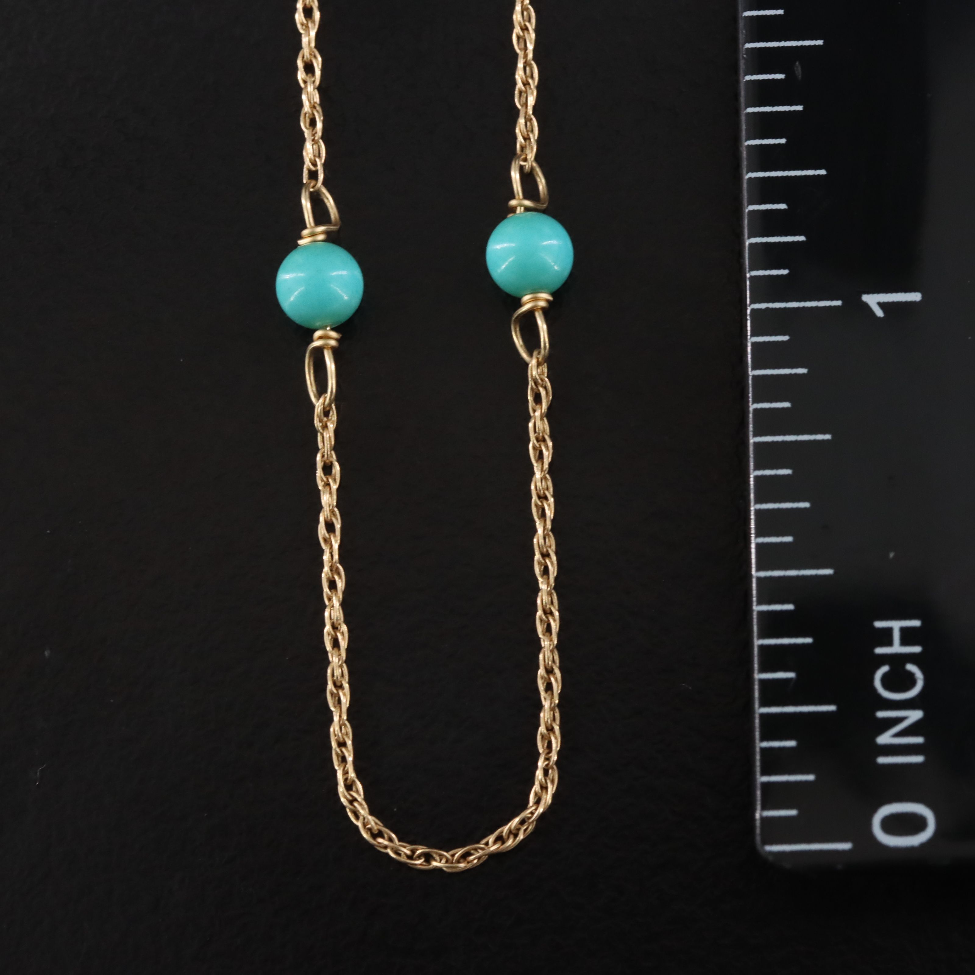 Antique 14K Turquoise Necklace