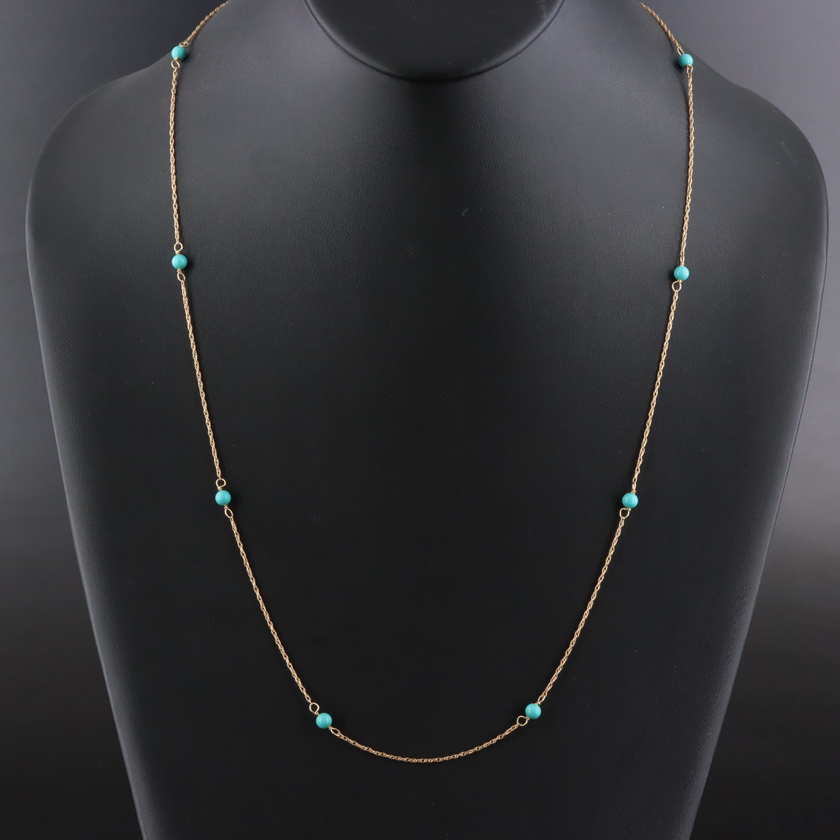 Antique 14K Turquoise Necklace