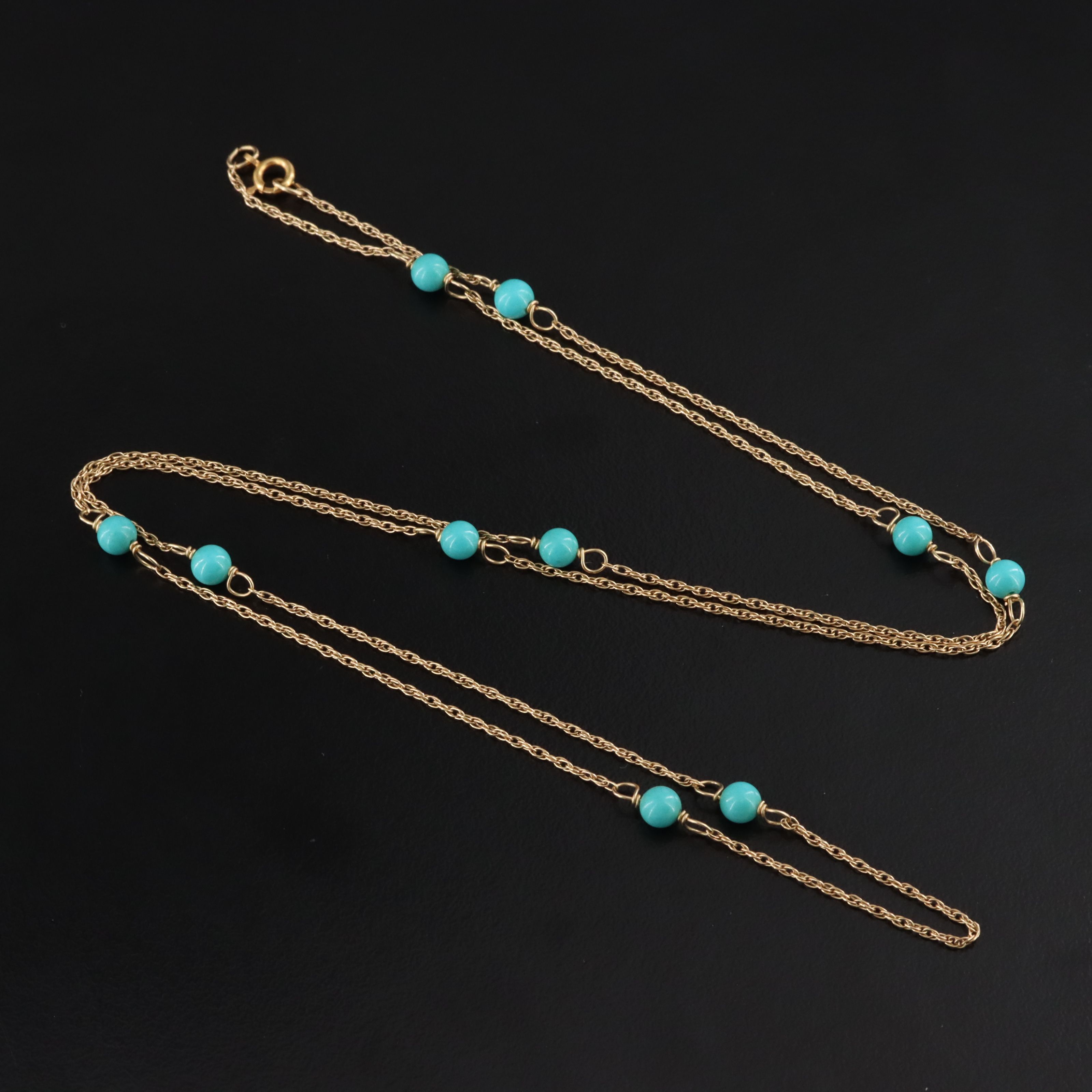 Antique 14K Turquoise Necklace