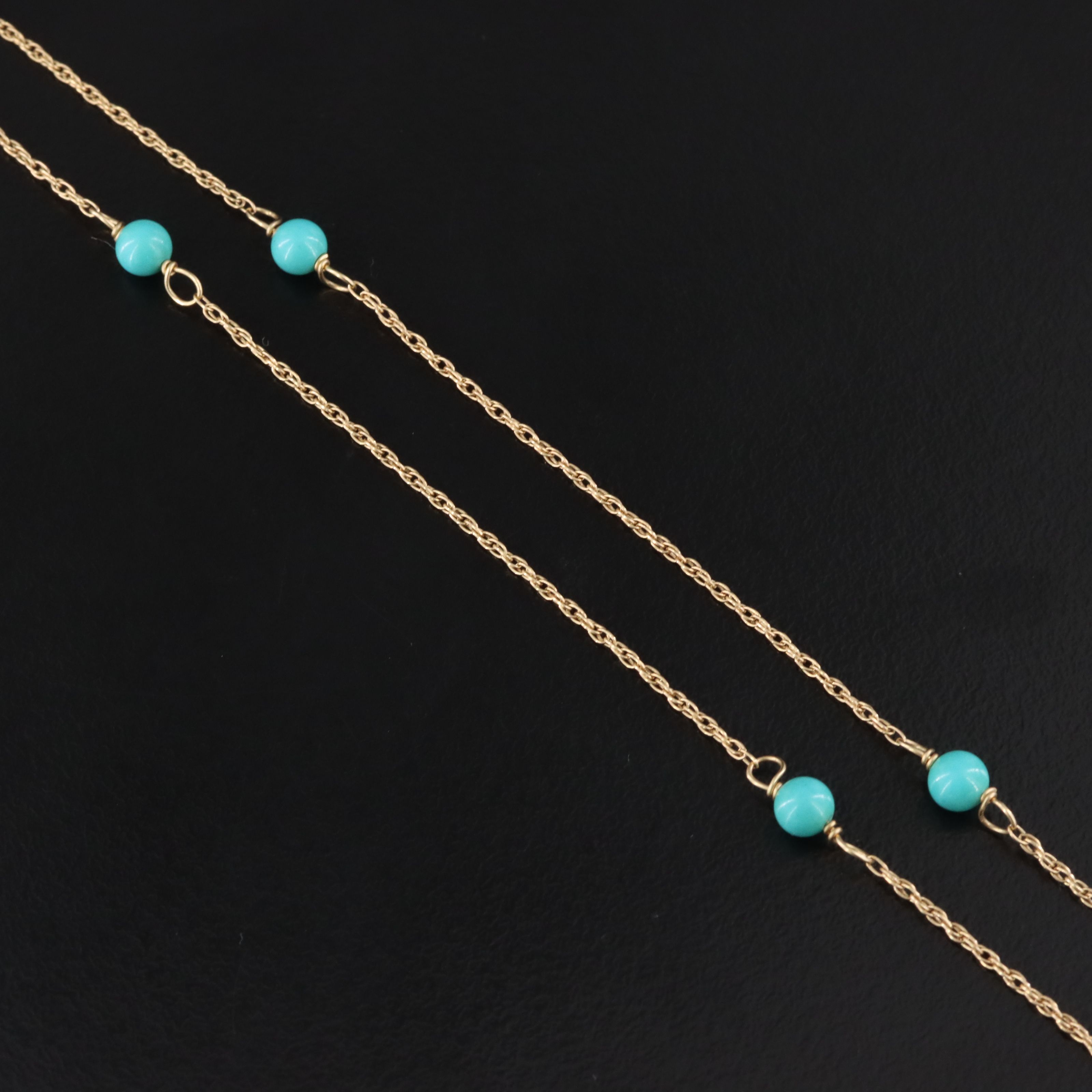 Antique 14K Turquoise Necklace