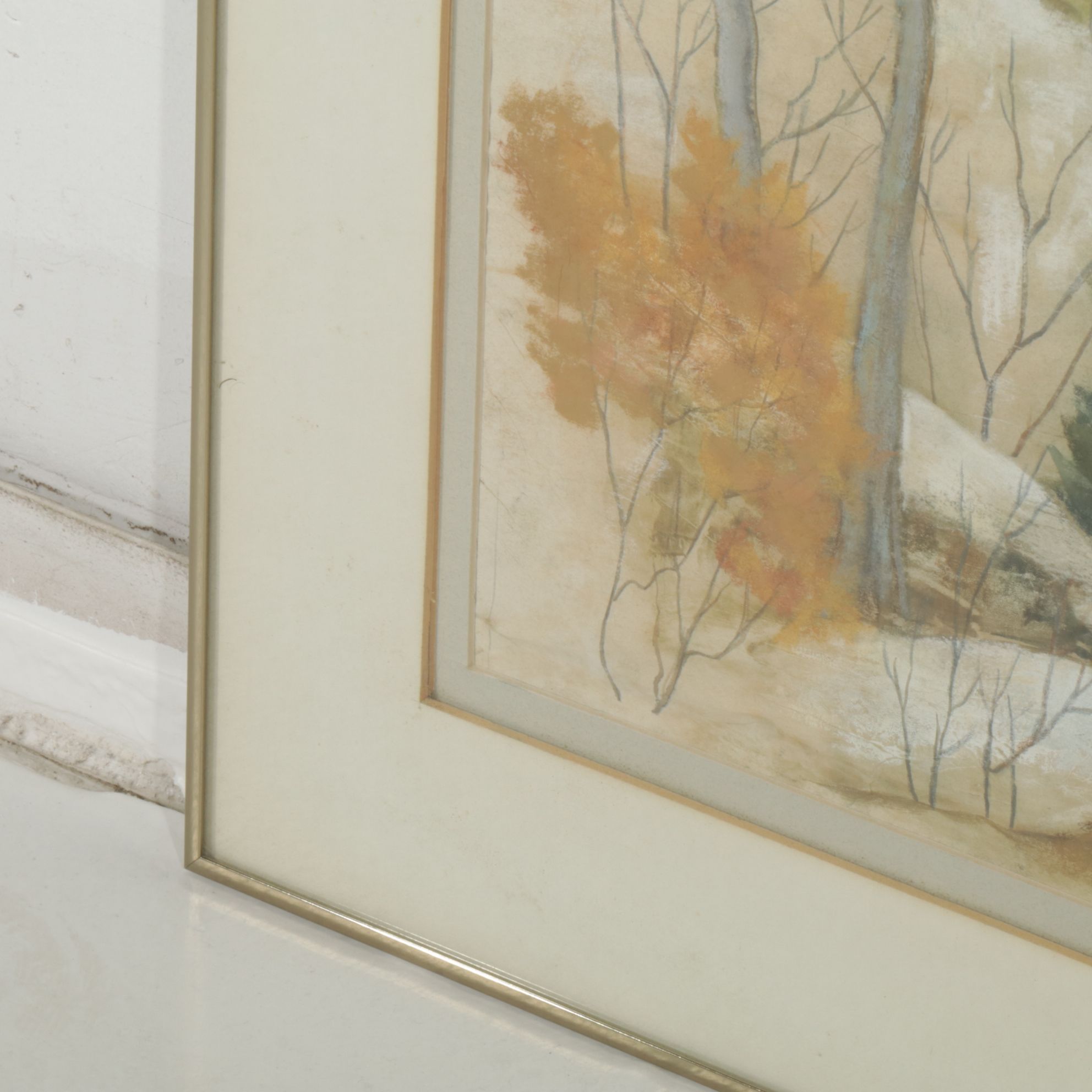 Mary Louise Pech Mixed Media Landscape Painting, Mid to Late 20th Century