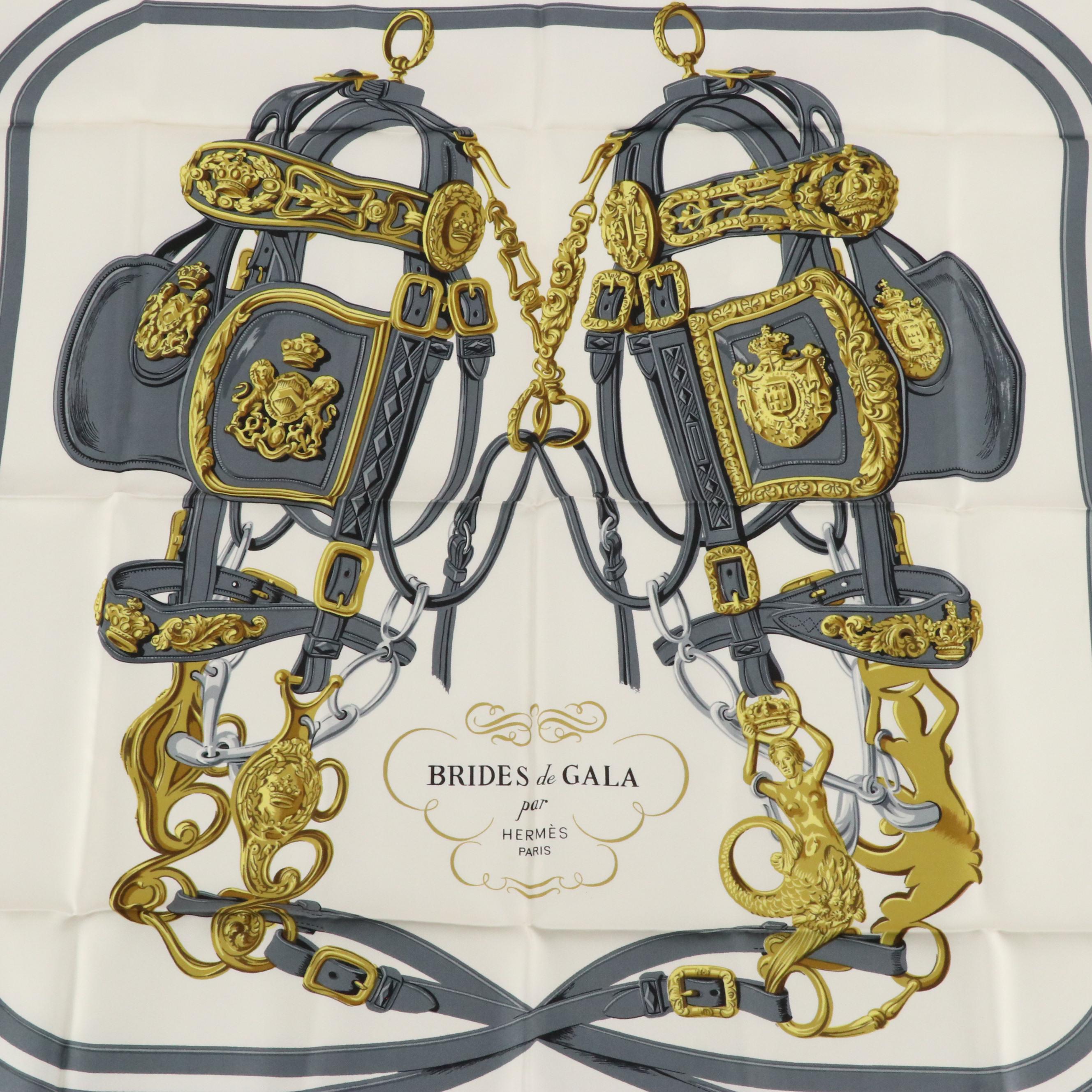 Hermès "Brides de Gala" Scarf 90 in Silk Twill with Gift Box