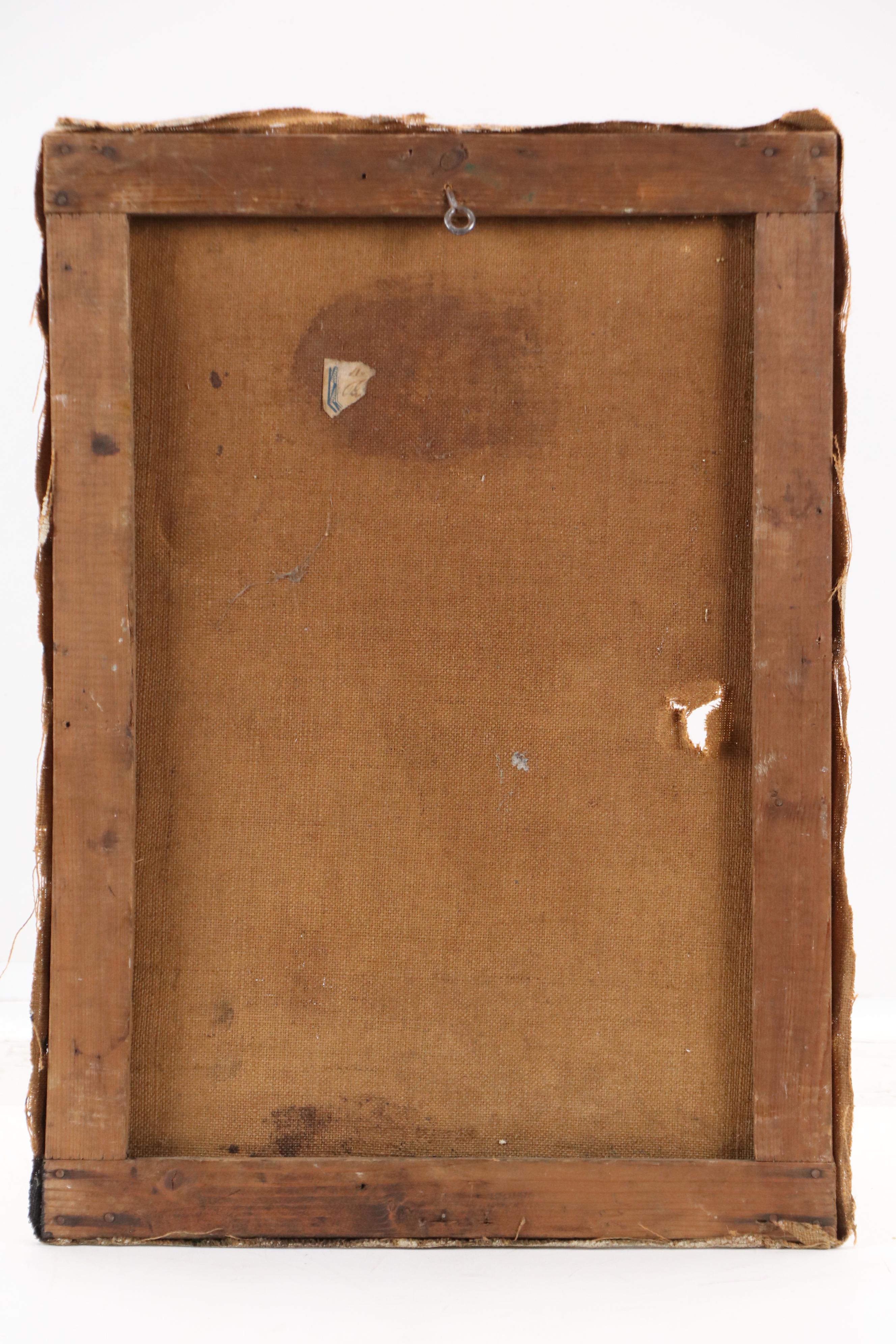 Paul Lallement Oil Painting of Cloudy Streetscape, Early 20th Century