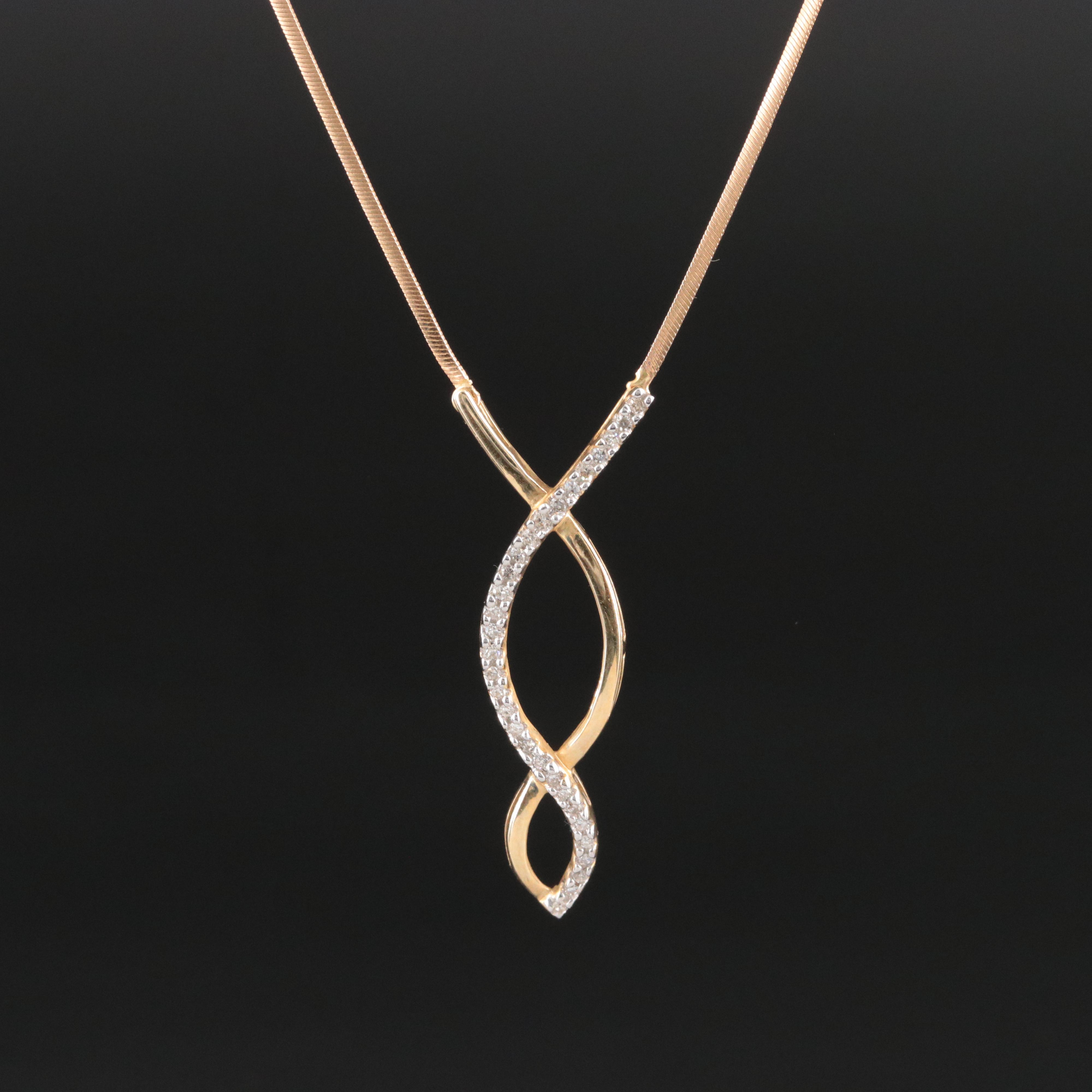 14K 0.15 CTW Diamond Necklace
