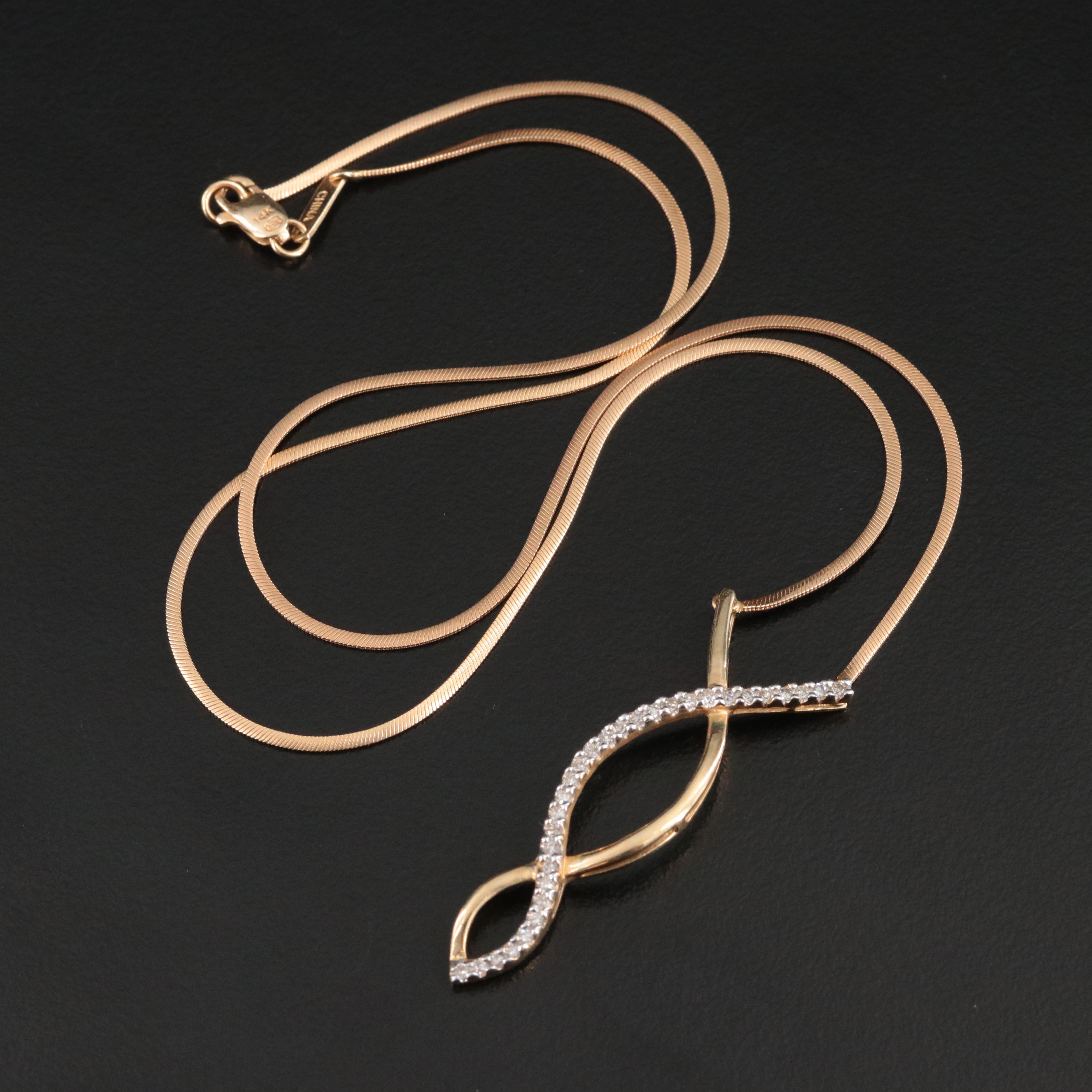14K 0.15 CTW Diamond Necklace