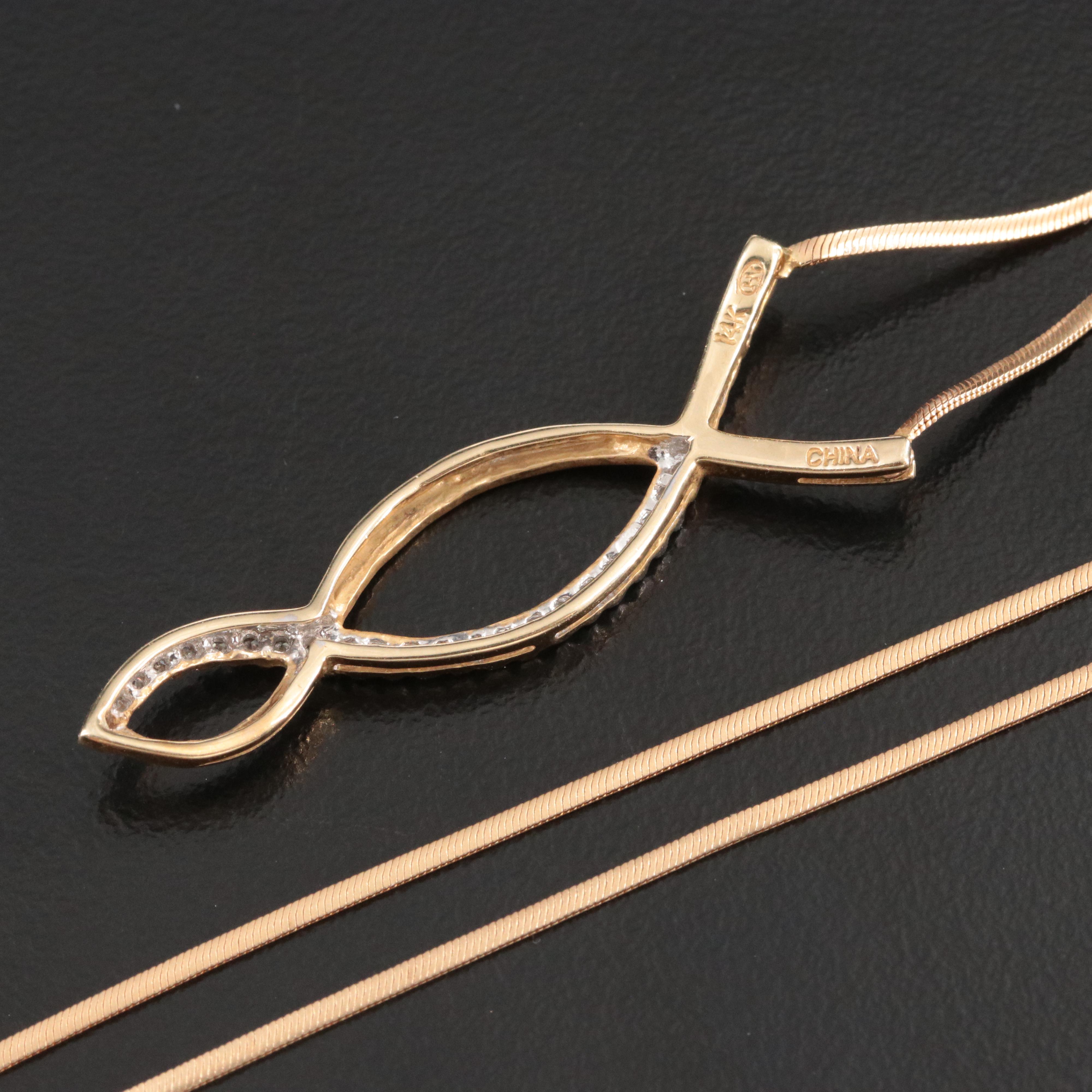 14K 0.15 CTW Diamond Necklace