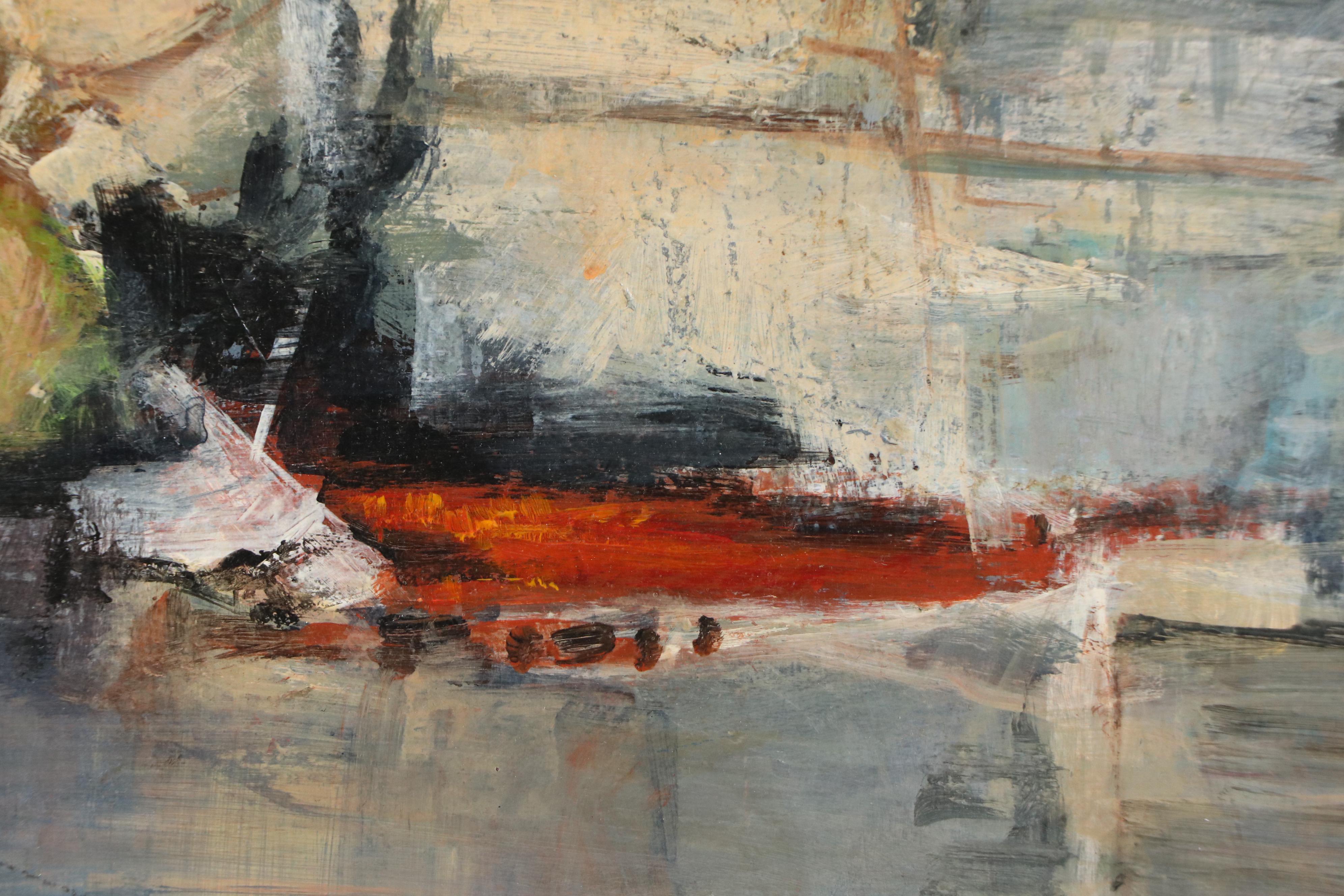 Colette Chauvin Oil Painting "Rivagé," Mid-20th Century