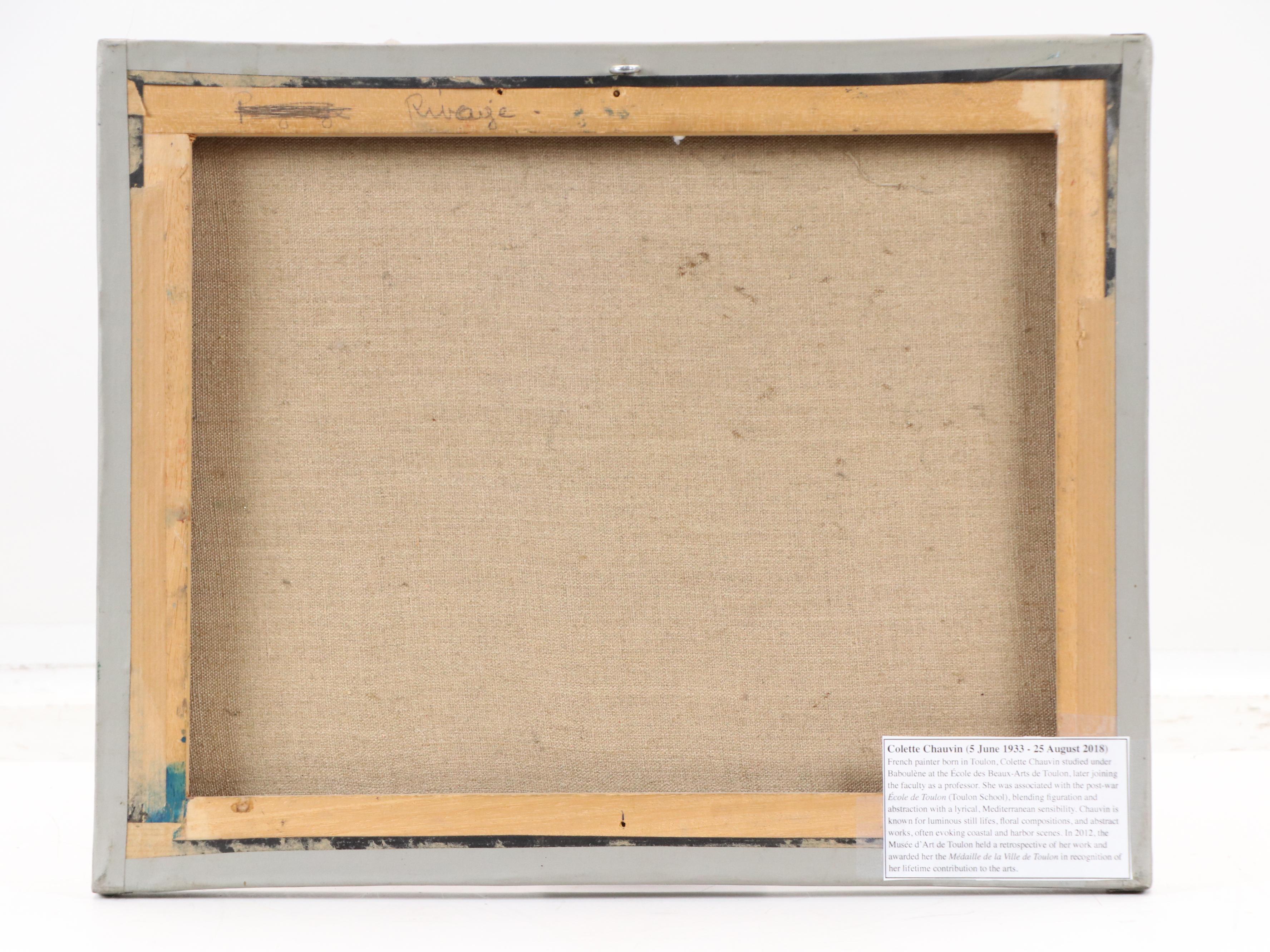 Colette Chauvin Oil Painting "Rivagé," Mid-20th Century