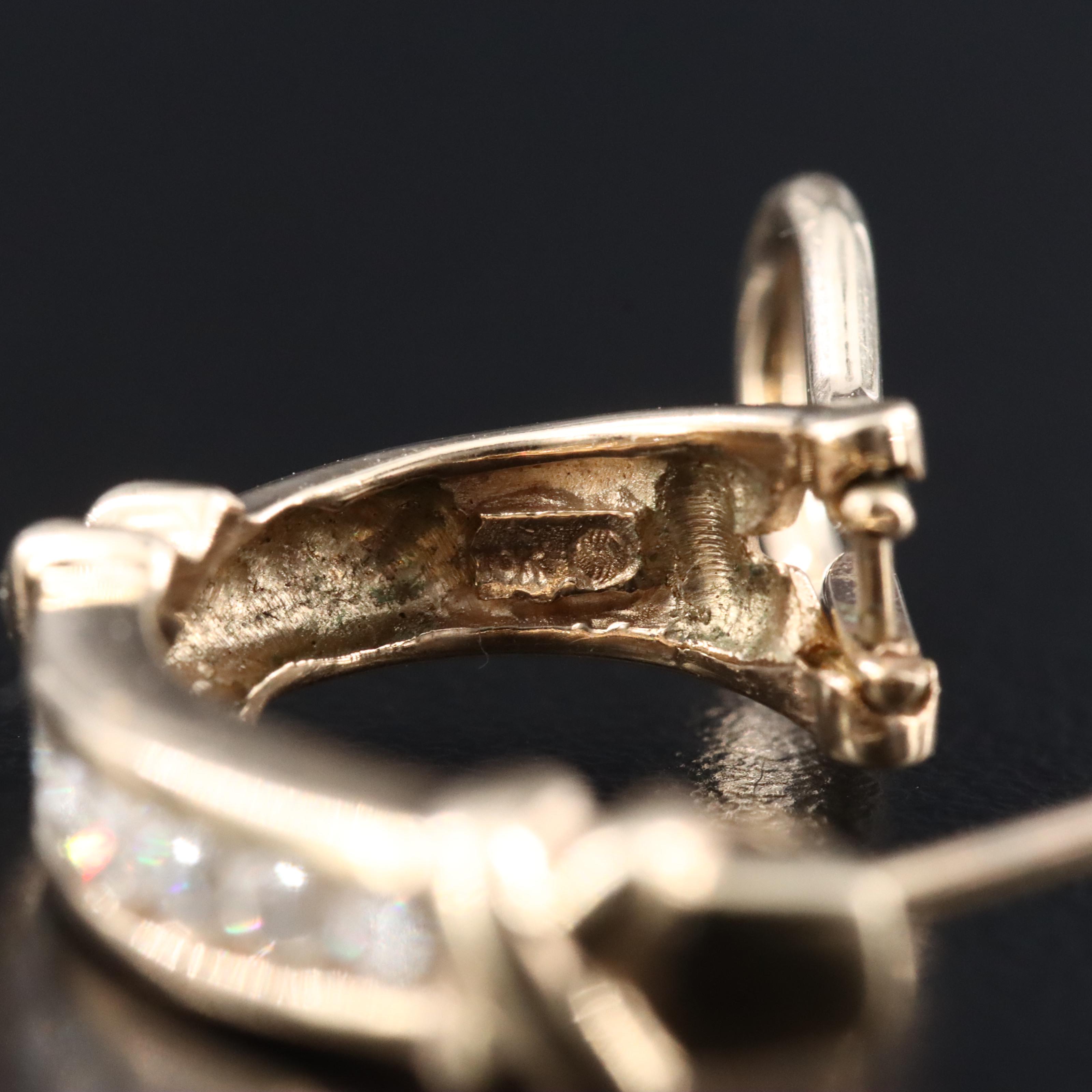 10K 0.50 CTW Diamond J Hoop Earrings