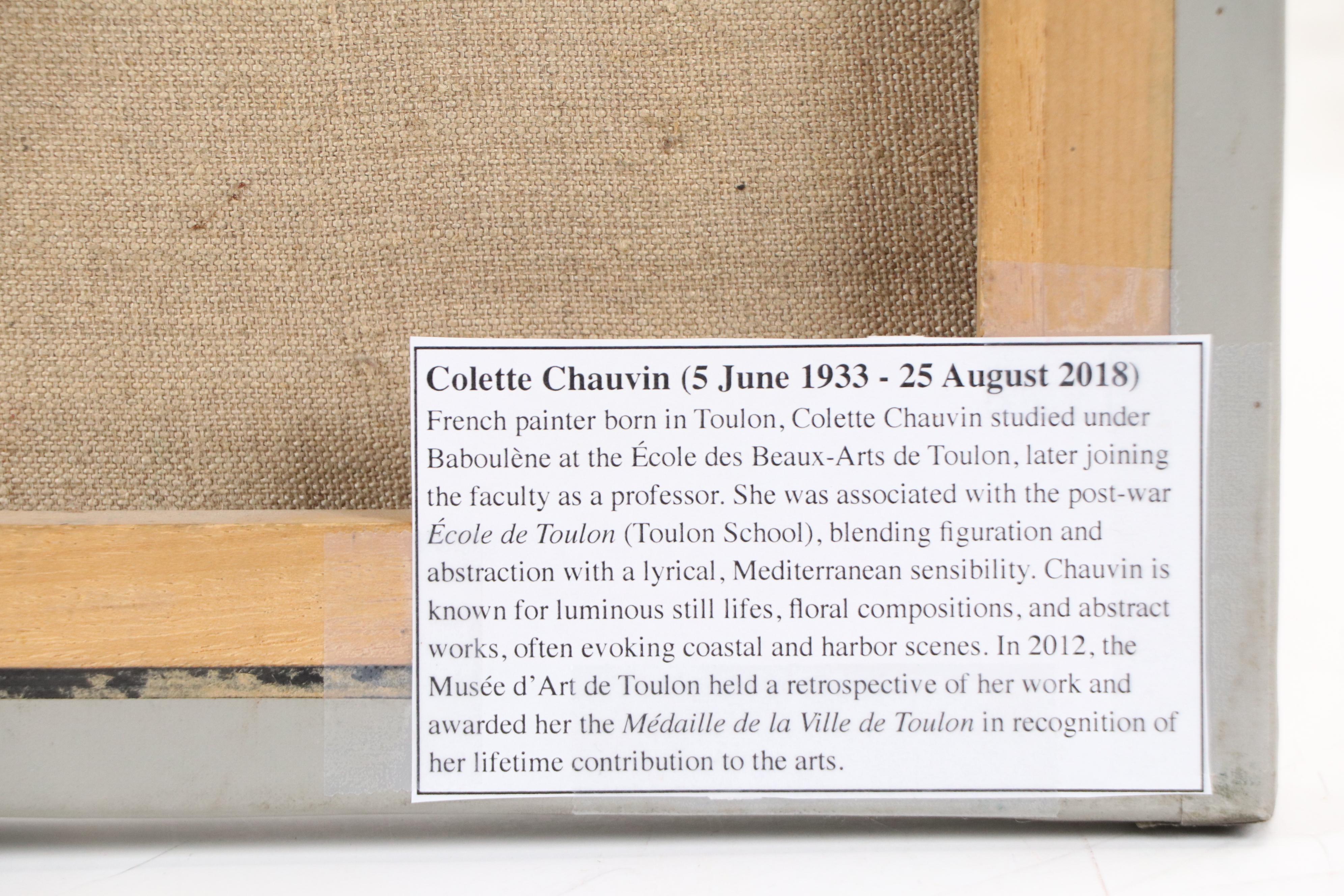 Colette Chauvin Oil Painting "Rivagé," Mid-20th Century