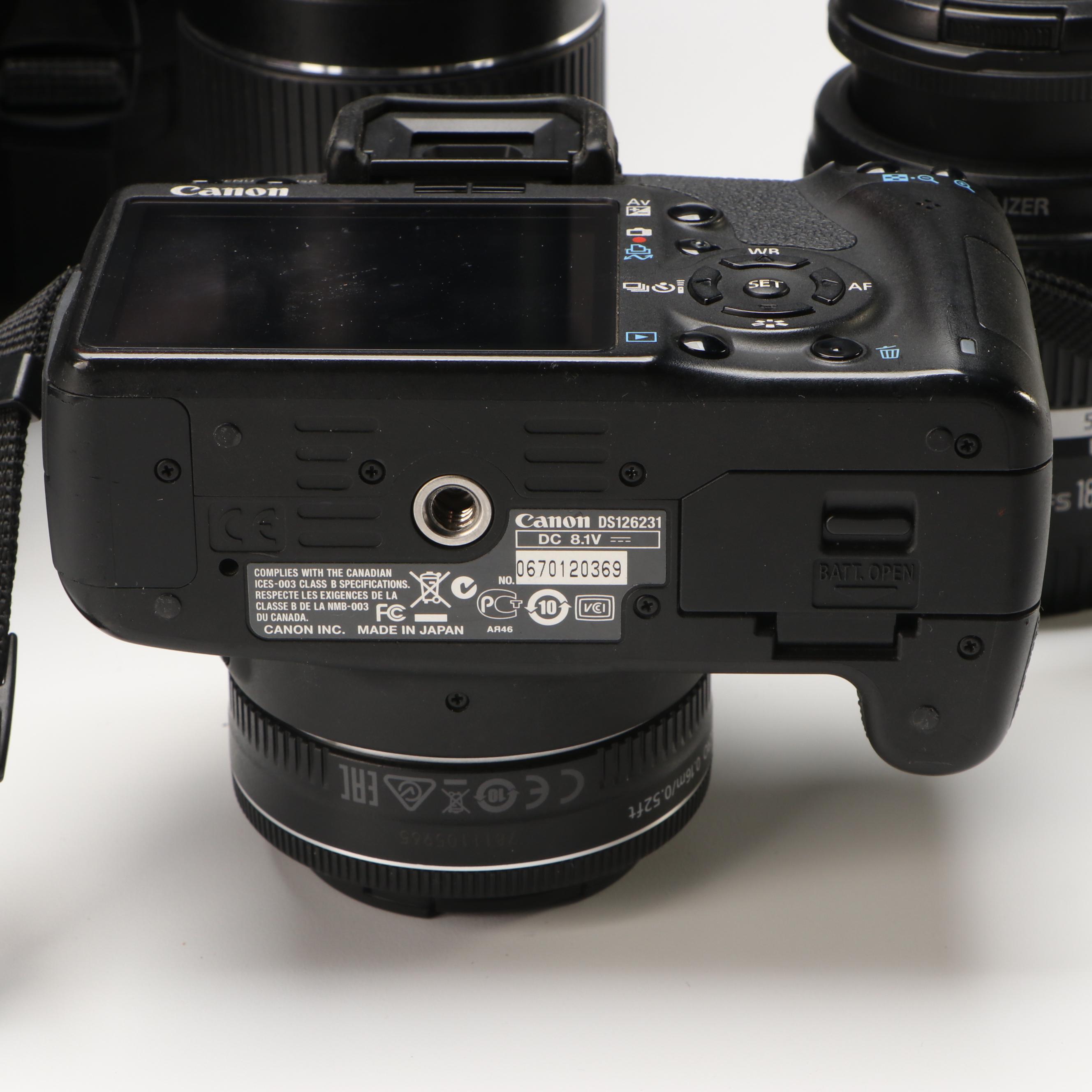 Canon Rebel T1i with Camera Bag and Accessories