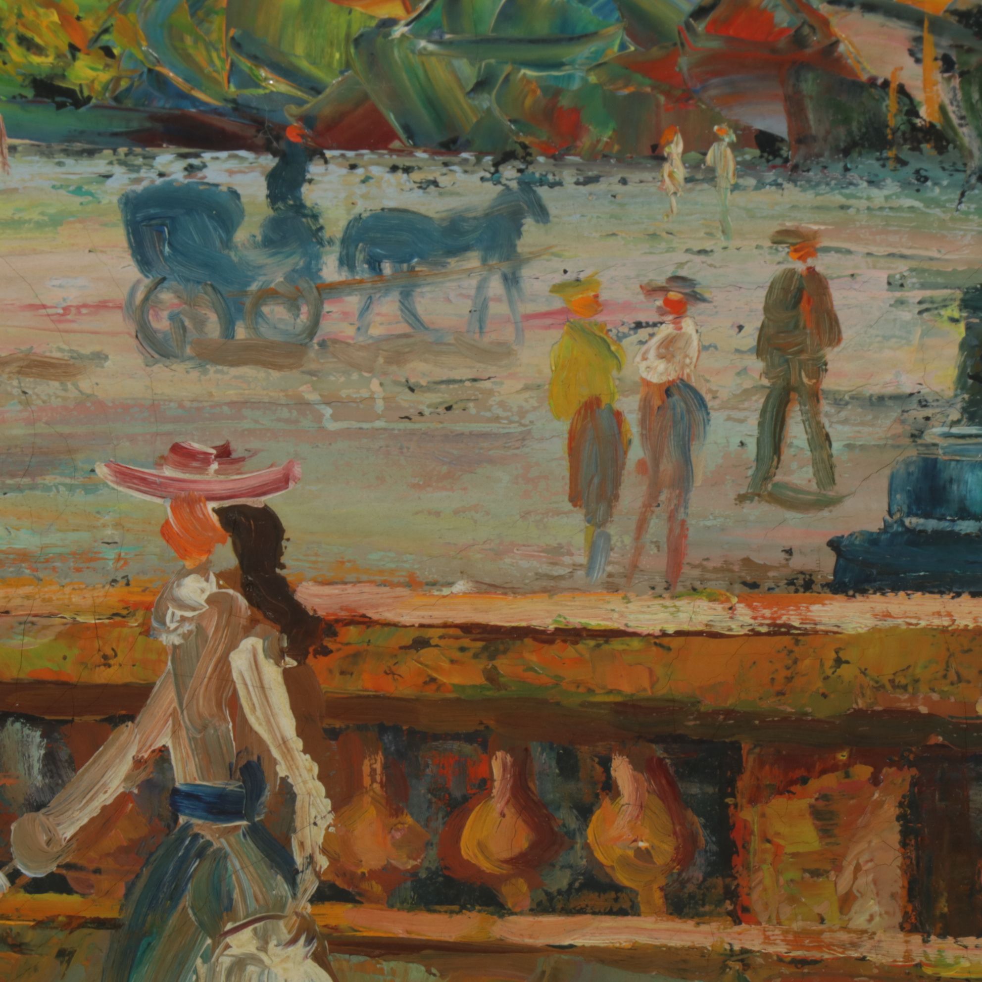 Impressionist Parisian Landscape Oil Painting In The Style of Antoine Blanchard