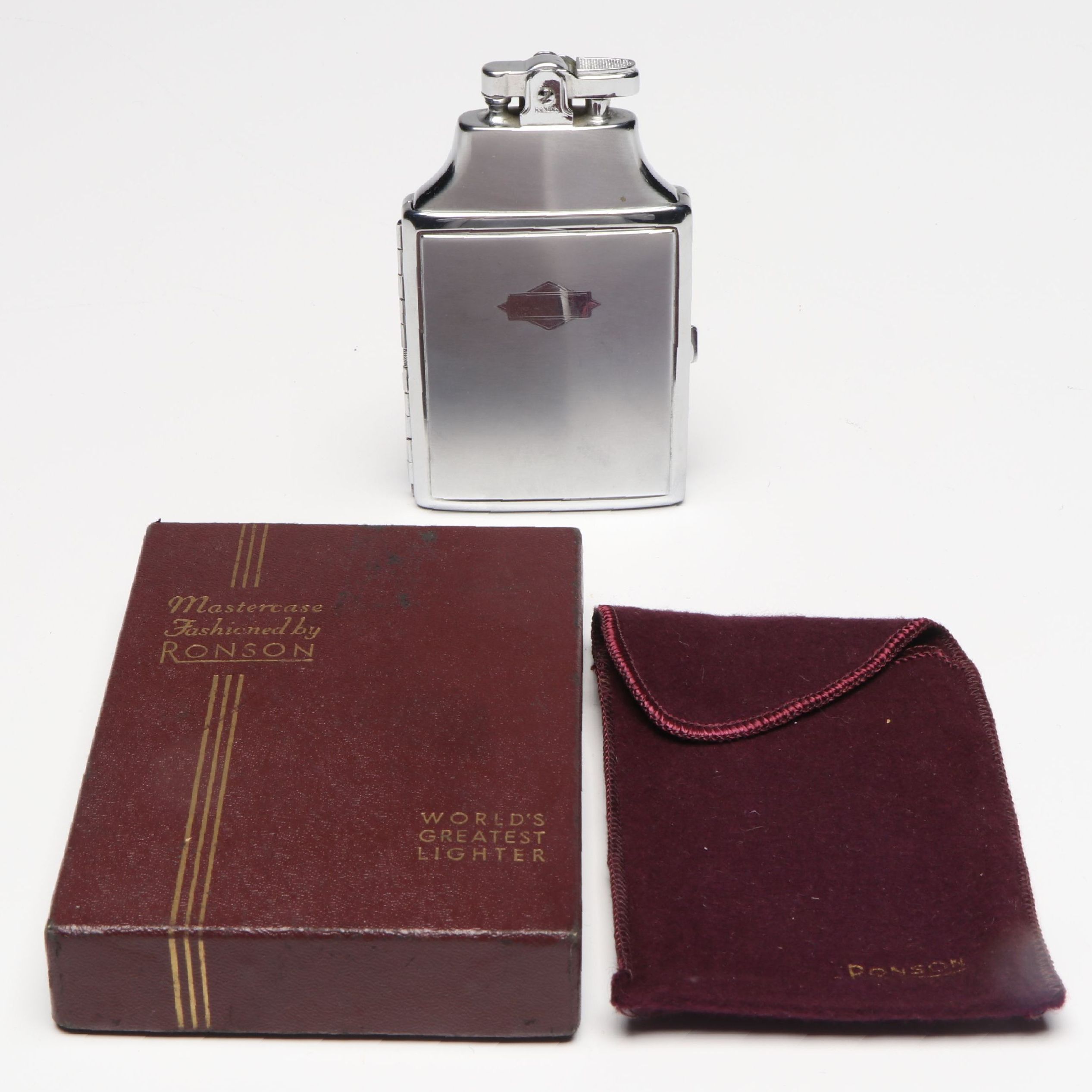 Ronson Metal Cigarette Case Lighter, Mid to Late 20th Century