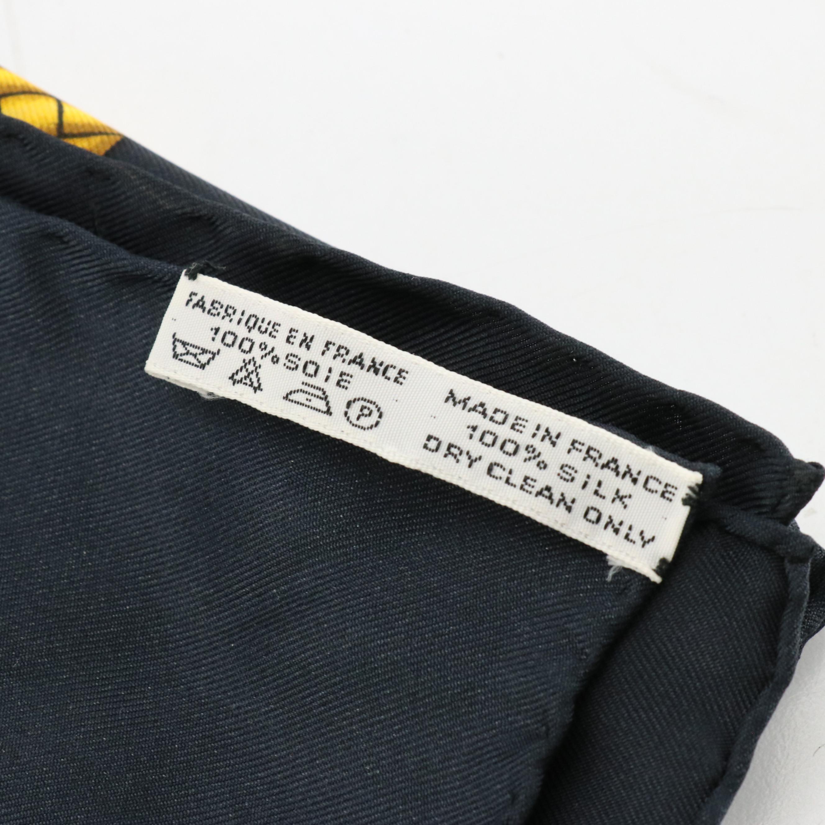 Hermès "Les Tambours" Scarf 90 in Silk Twill with Box