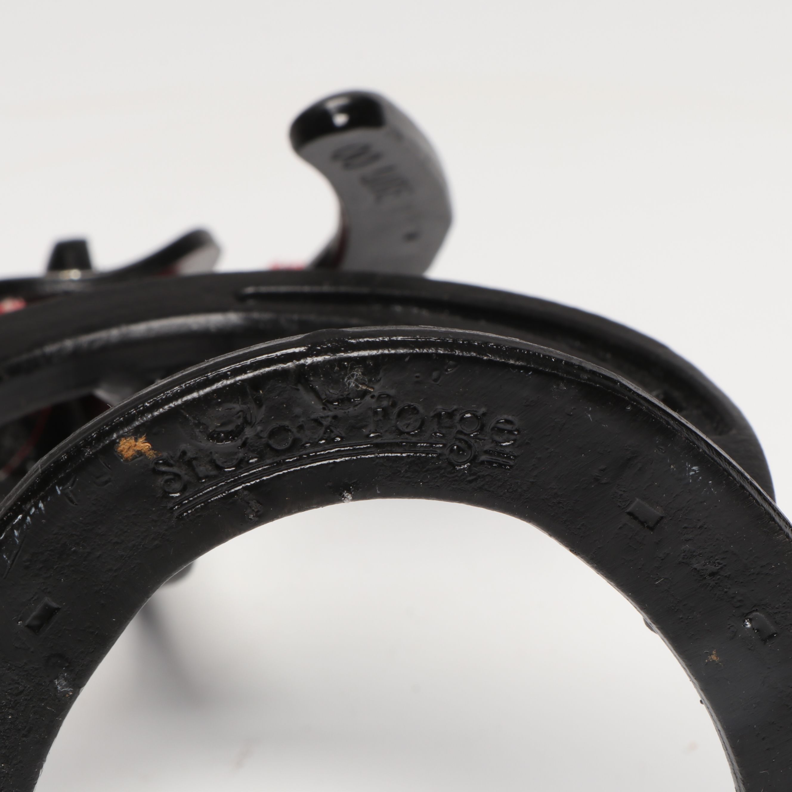 Toscano Cow Foot Stool with Horseshoe Cowboy Figure