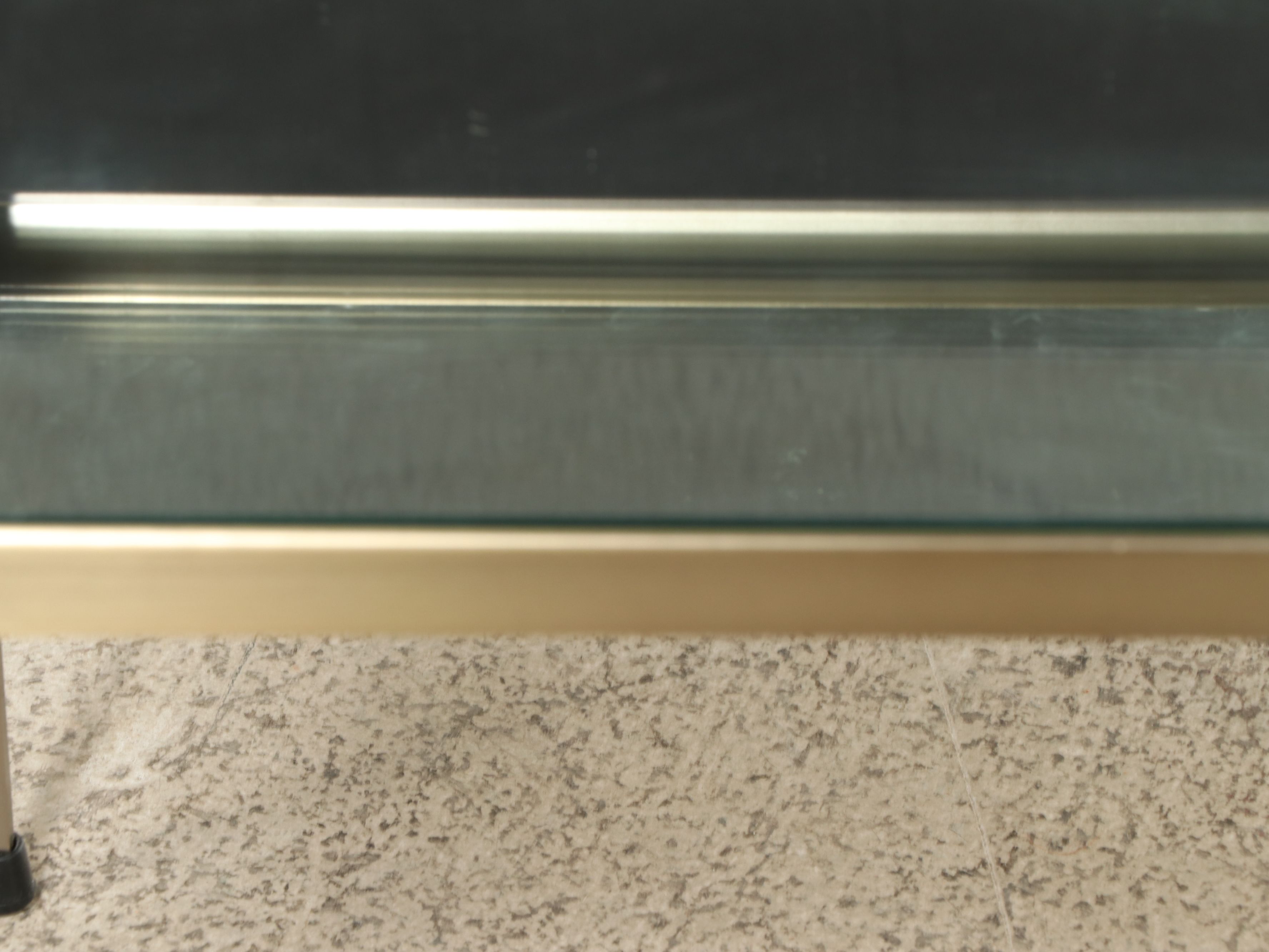 Modern Contemporary End Table with Glass Top and Mirrored Bottom