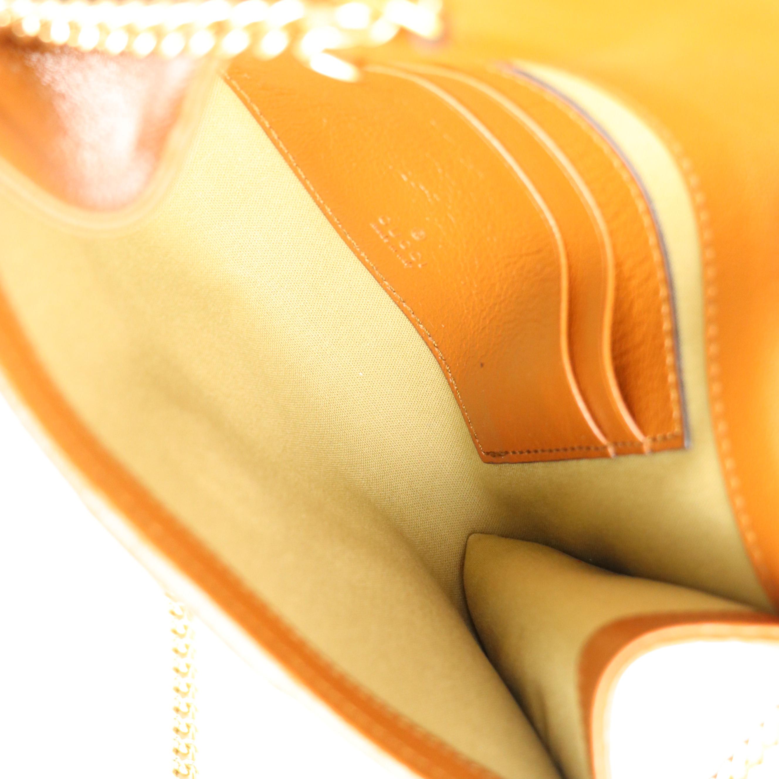 Gucci Rajah Mini Crossbody Clutch on Chain in Beige Canvas and Leather Trim