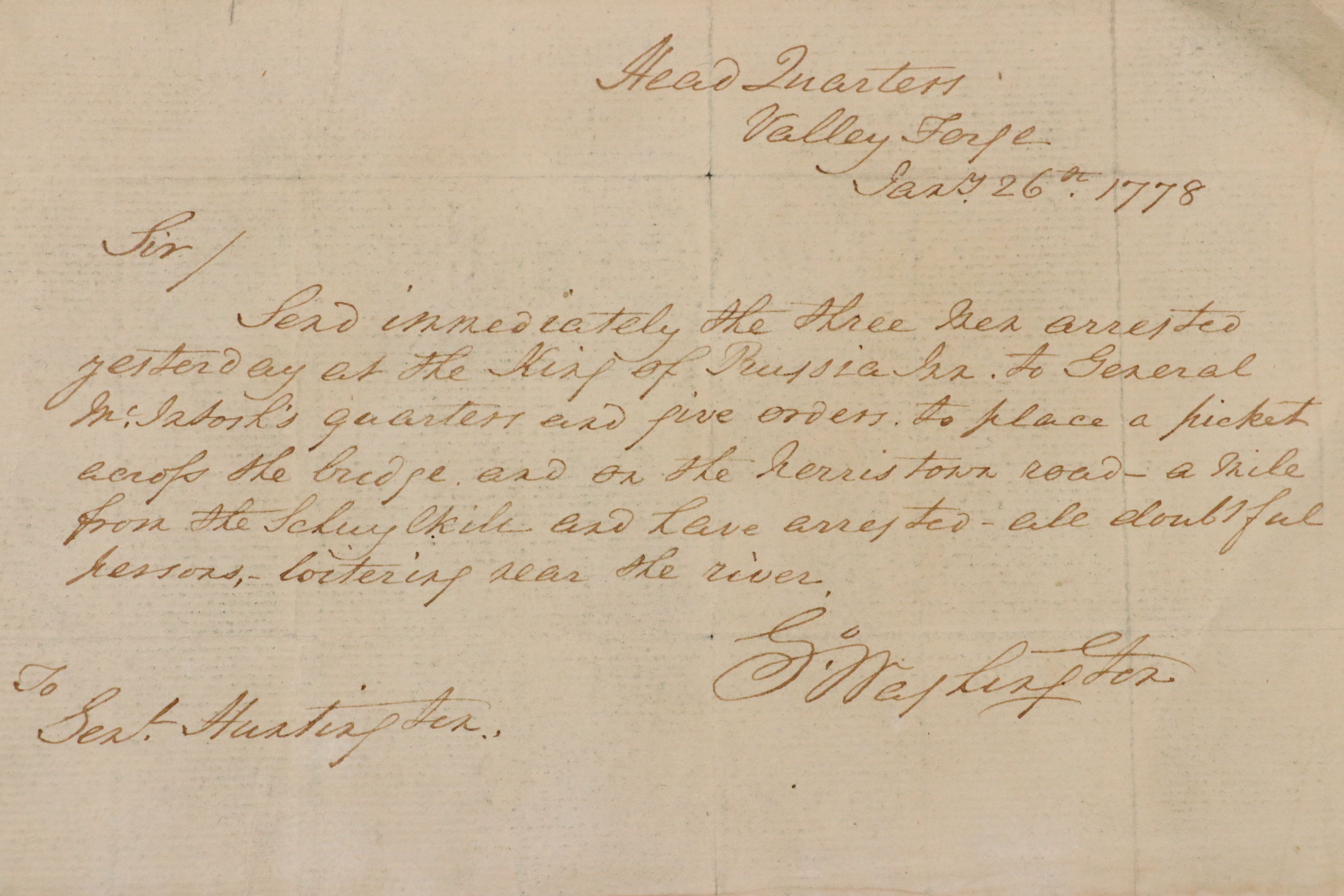 Robert Spring Forged George Washington Letter, Early to Mid-19th Century
