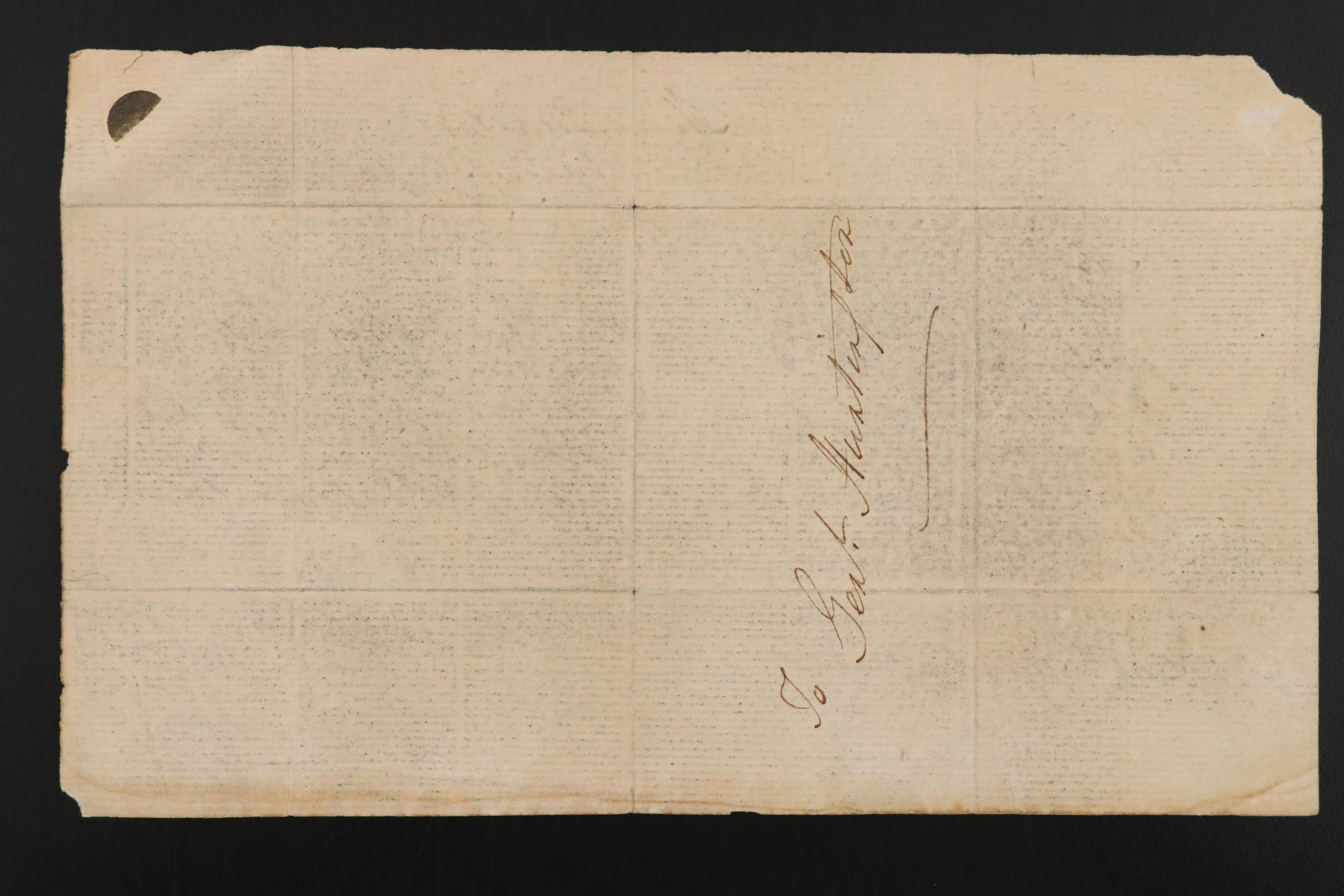 Robert Spring Forged George Washington Letter, Early to Mid-19th Century