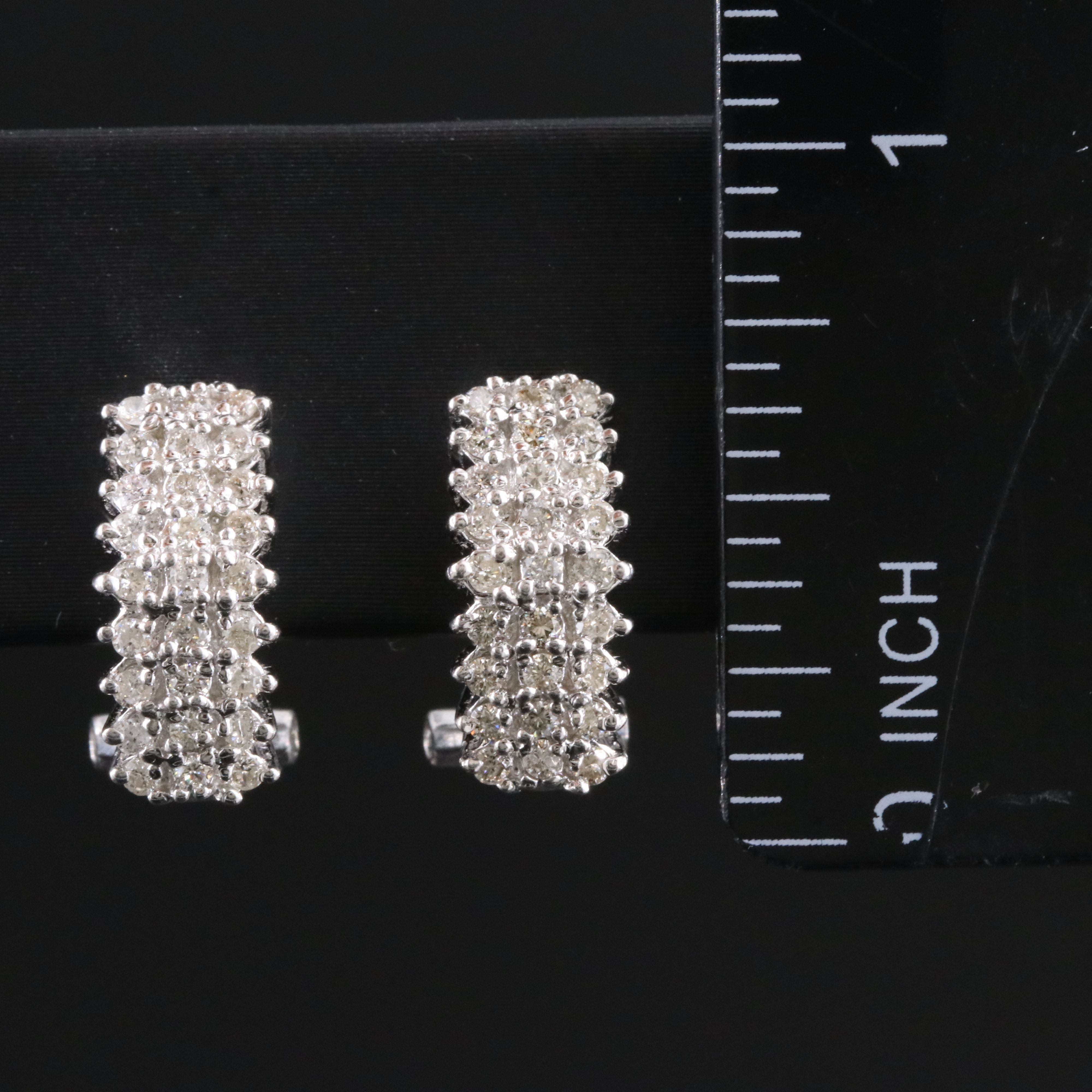 14K 0.75 CTW Diamond Arched Earrings