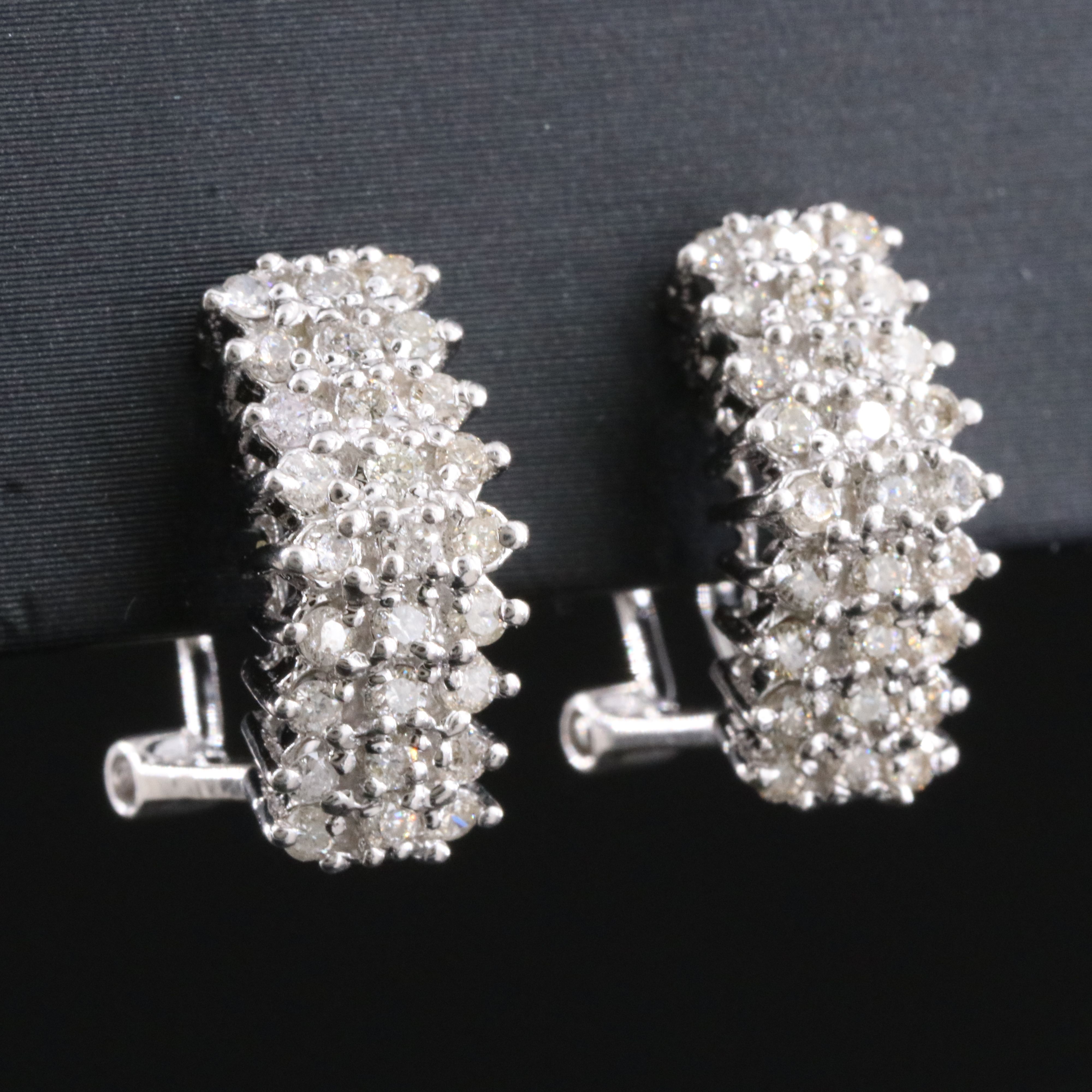 14K 0.75 CTW Diamond Arched Earrings