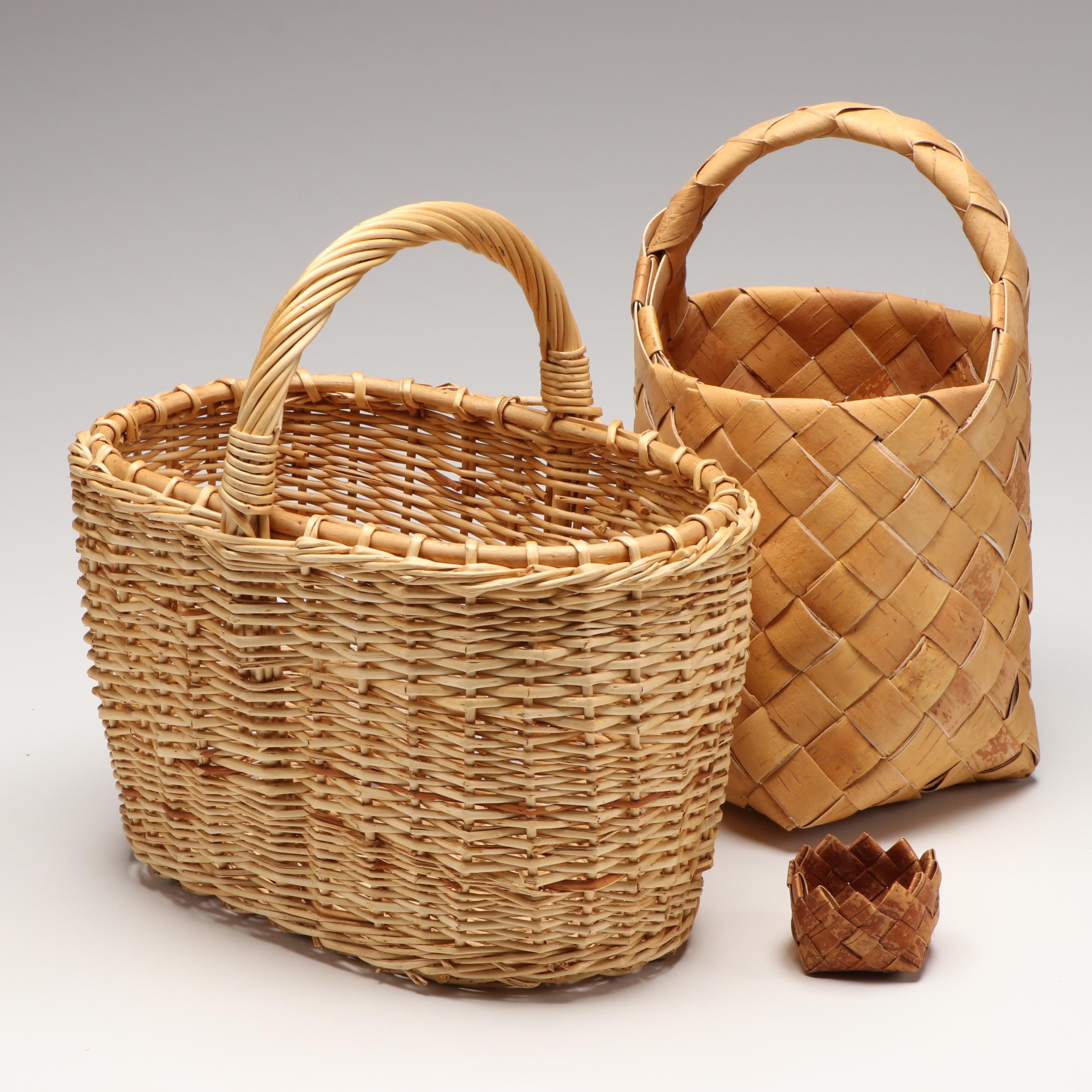 Russian Willow and Birch Bark Baskets