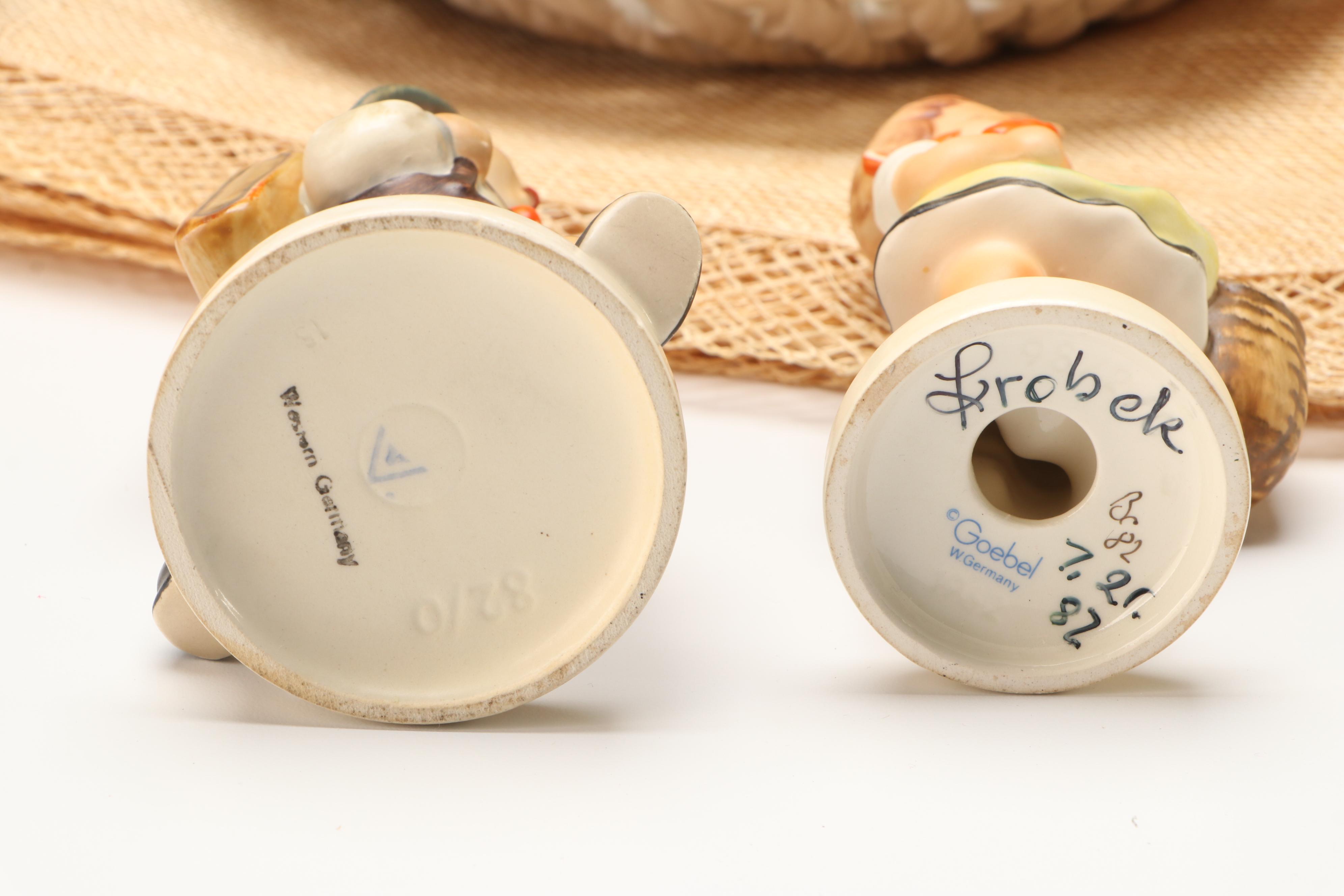 Goebel "School Boy" and "Sister" Hummel Porcelain Figures with Other Home Décor