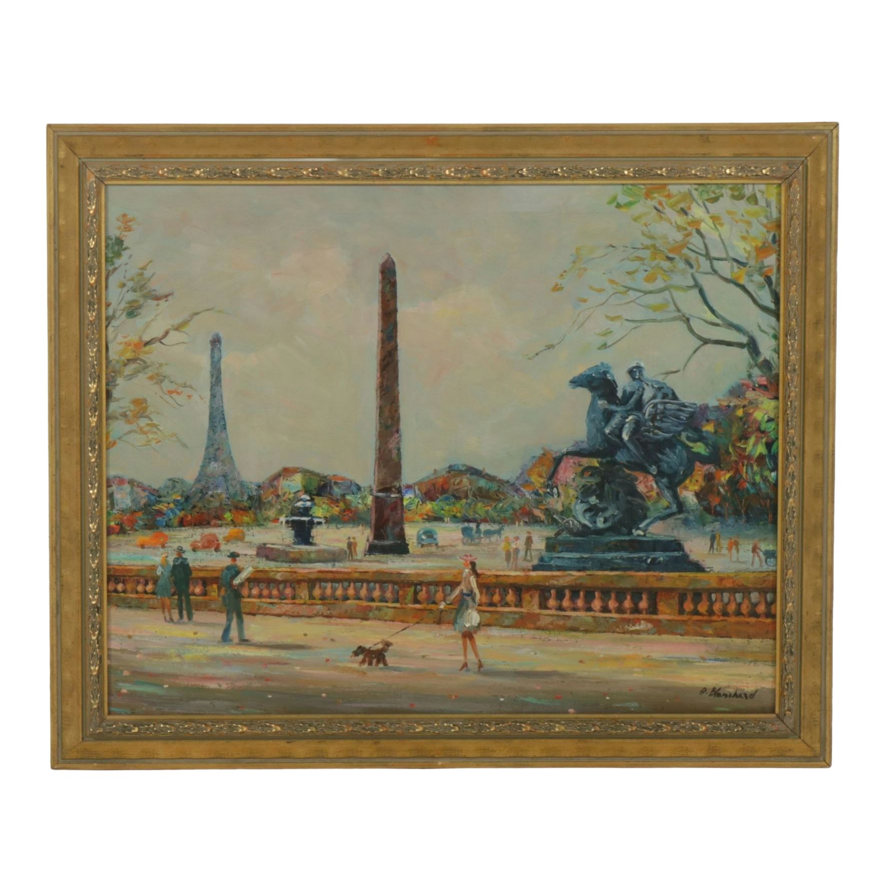 Impressionist Parisian Landscape Oil Painting In The Style of Antoine Blanchard