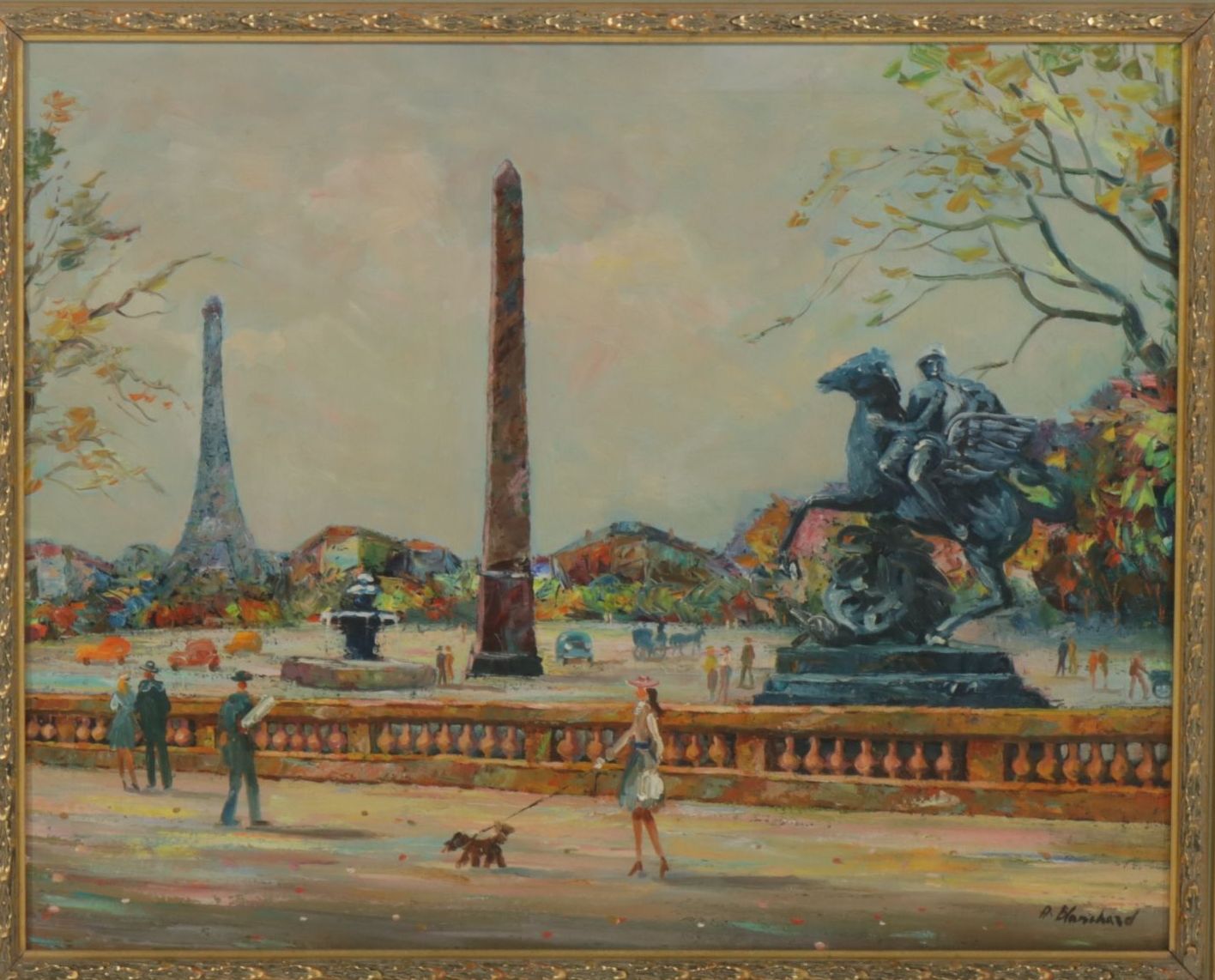 Impressionist Parisian Landscape Oil Painting In The Style of Antoine Blanchard