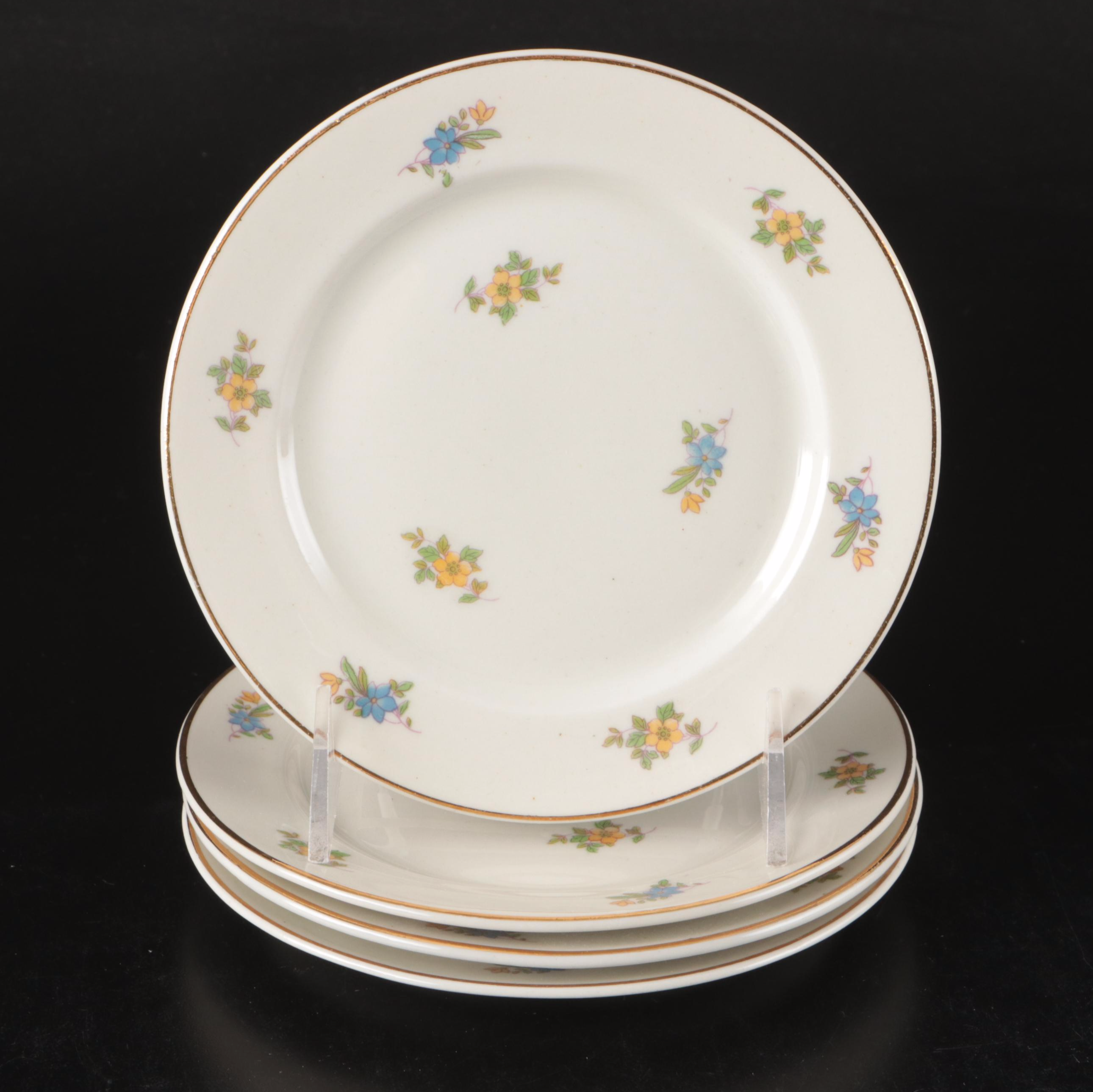 Vintage Ceramic Tea Set with Dessert Plates, Mid-20th Century