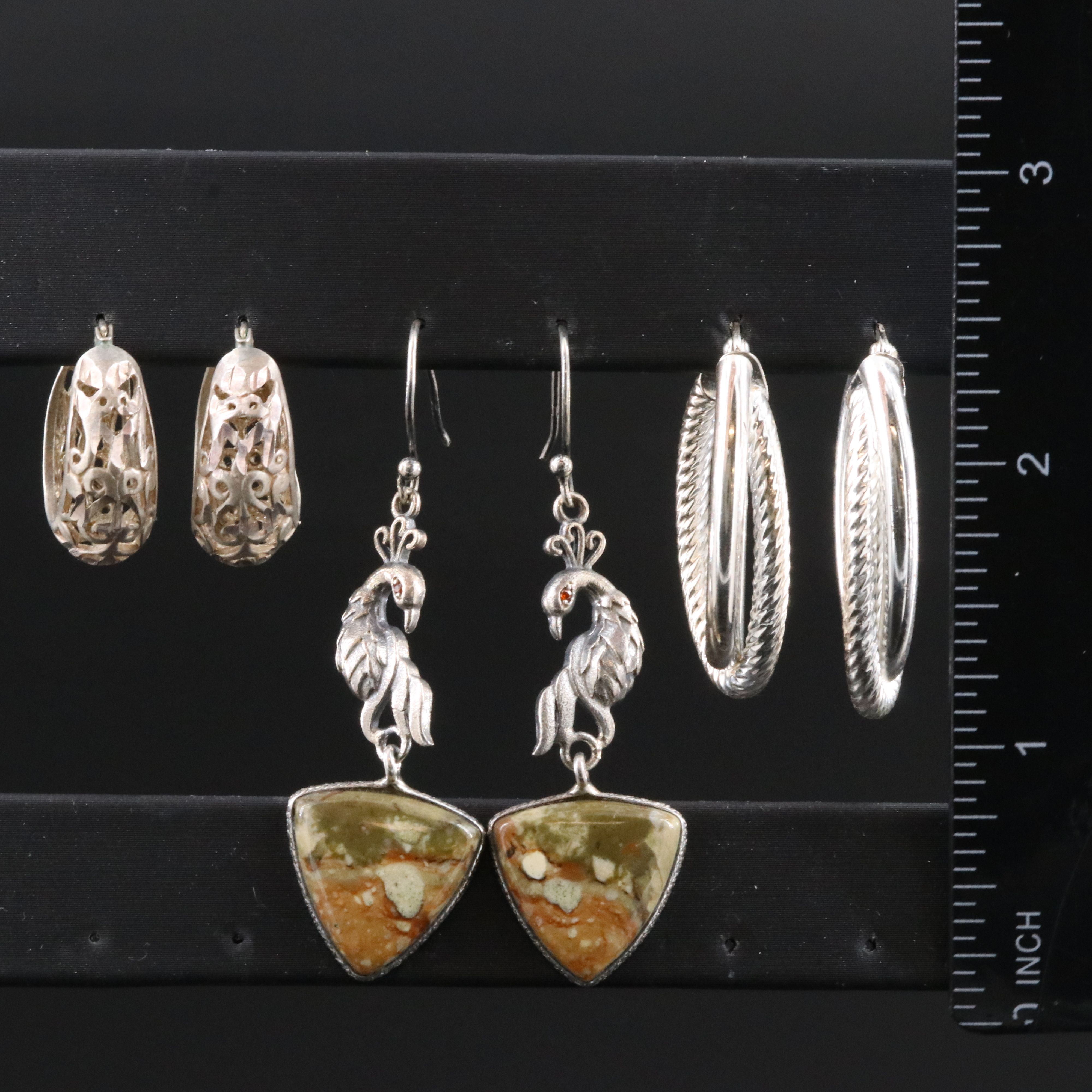 Sterling Earring Collection Featuring Jasper