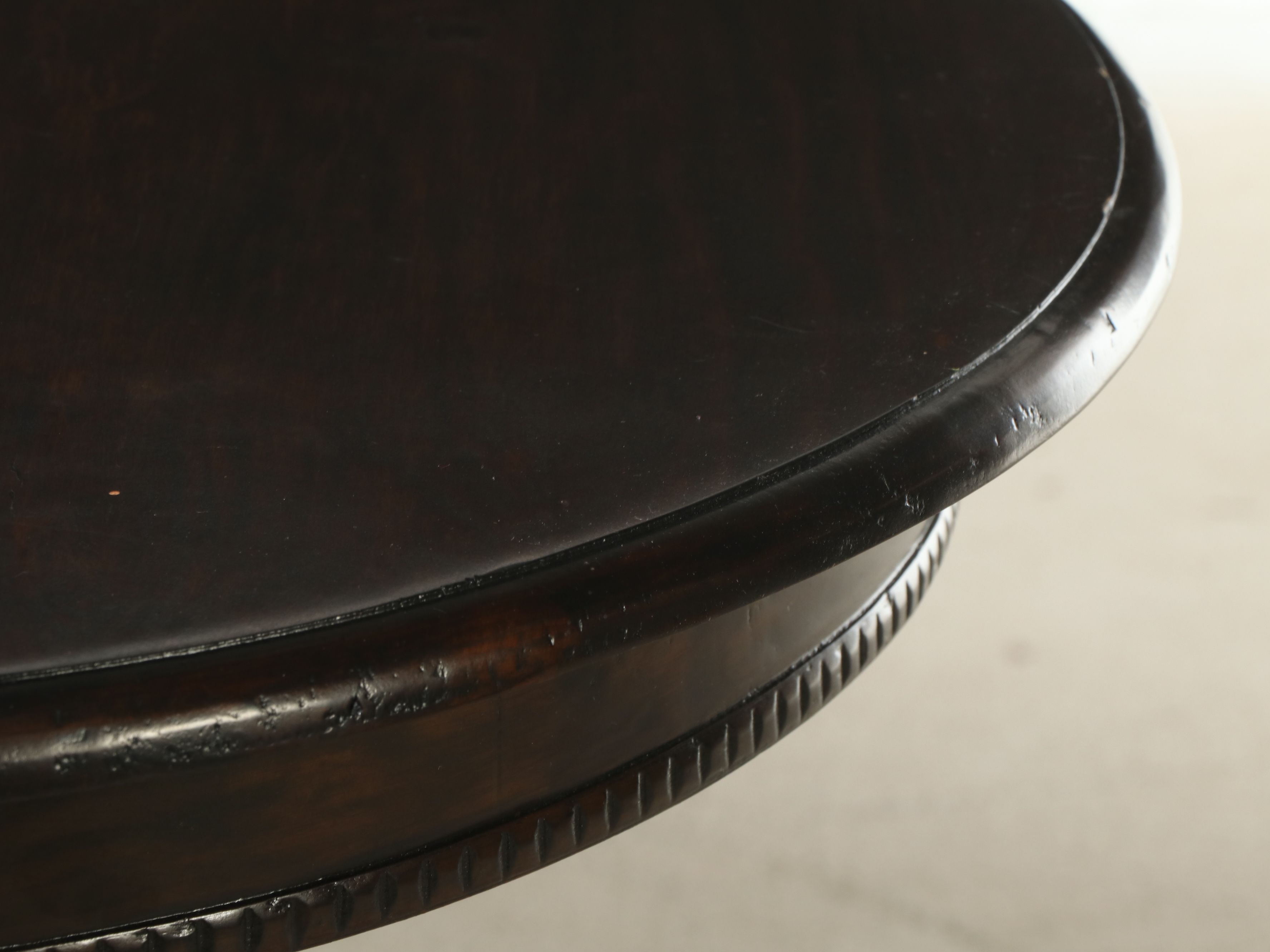 Empire Style Mahogany Finish Pedestal Table