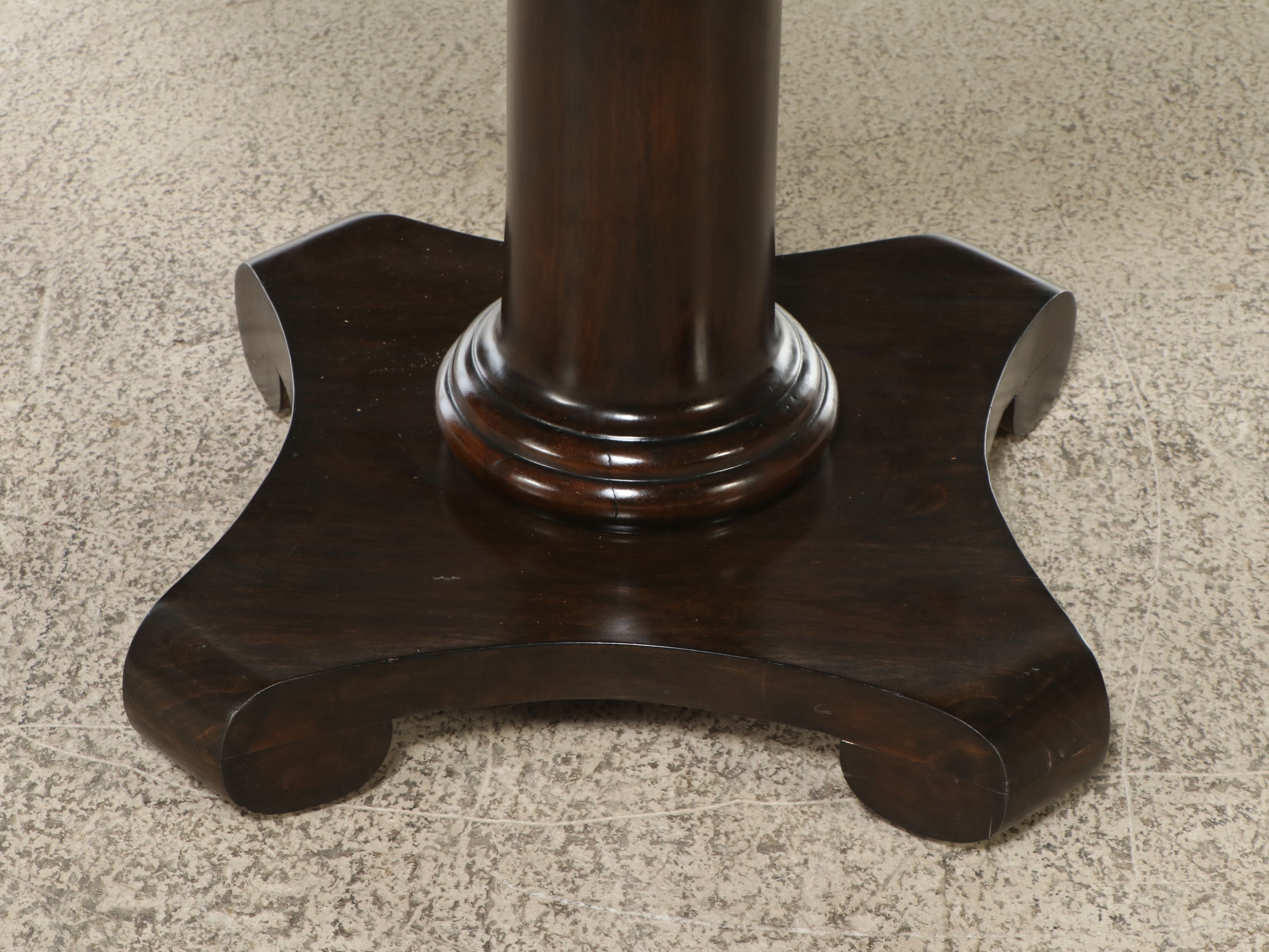 Empire Style Mahogany Finish Pedestal Table