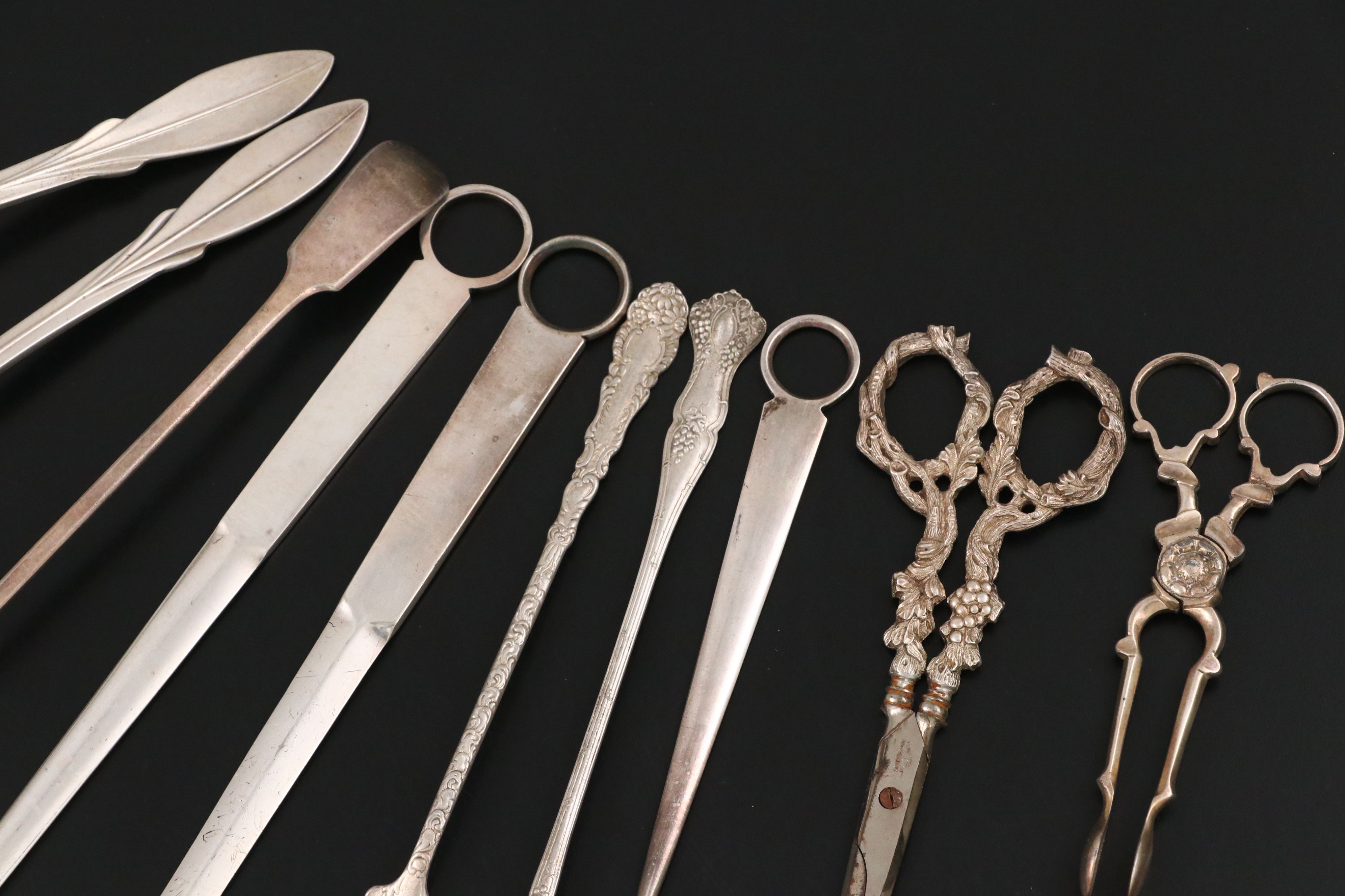English Silver Plate Meat Skewers with Other Serving Utensils