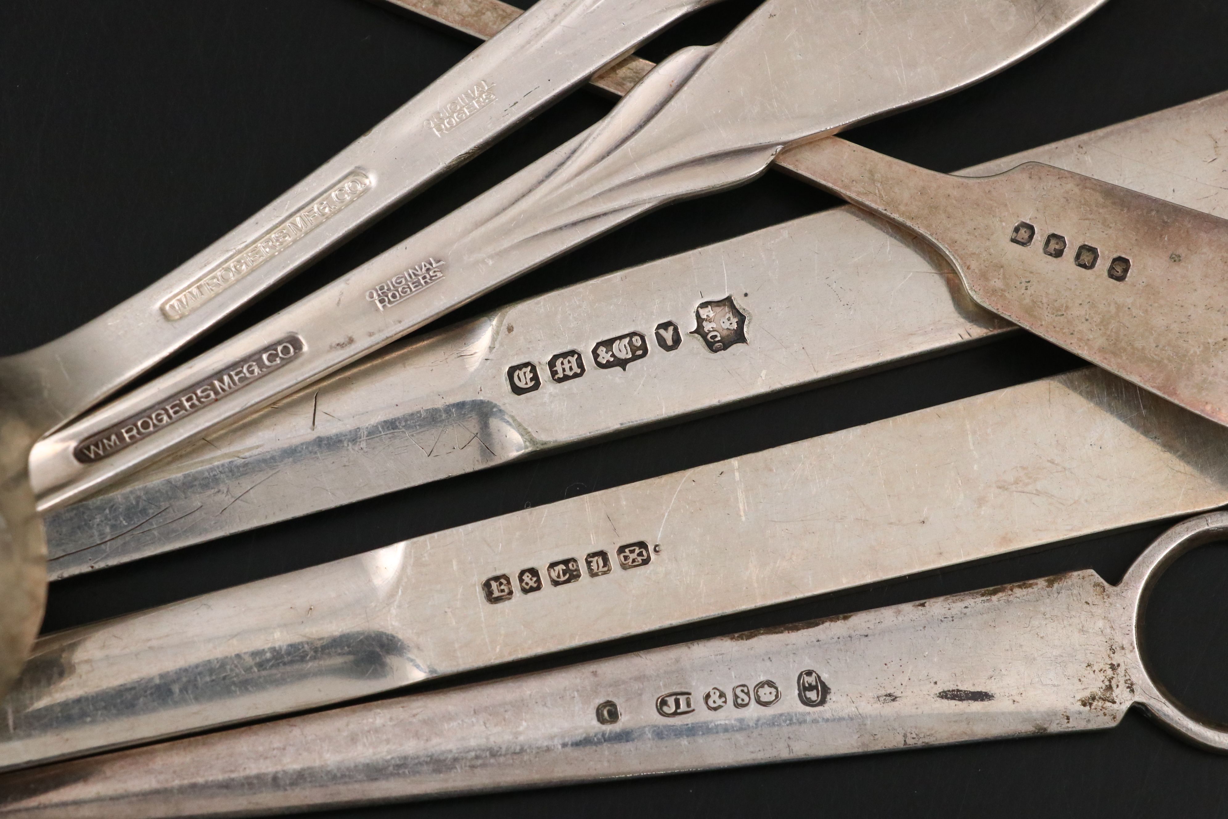 English Silver Plate Meat Skewers with Other Serving Utensils