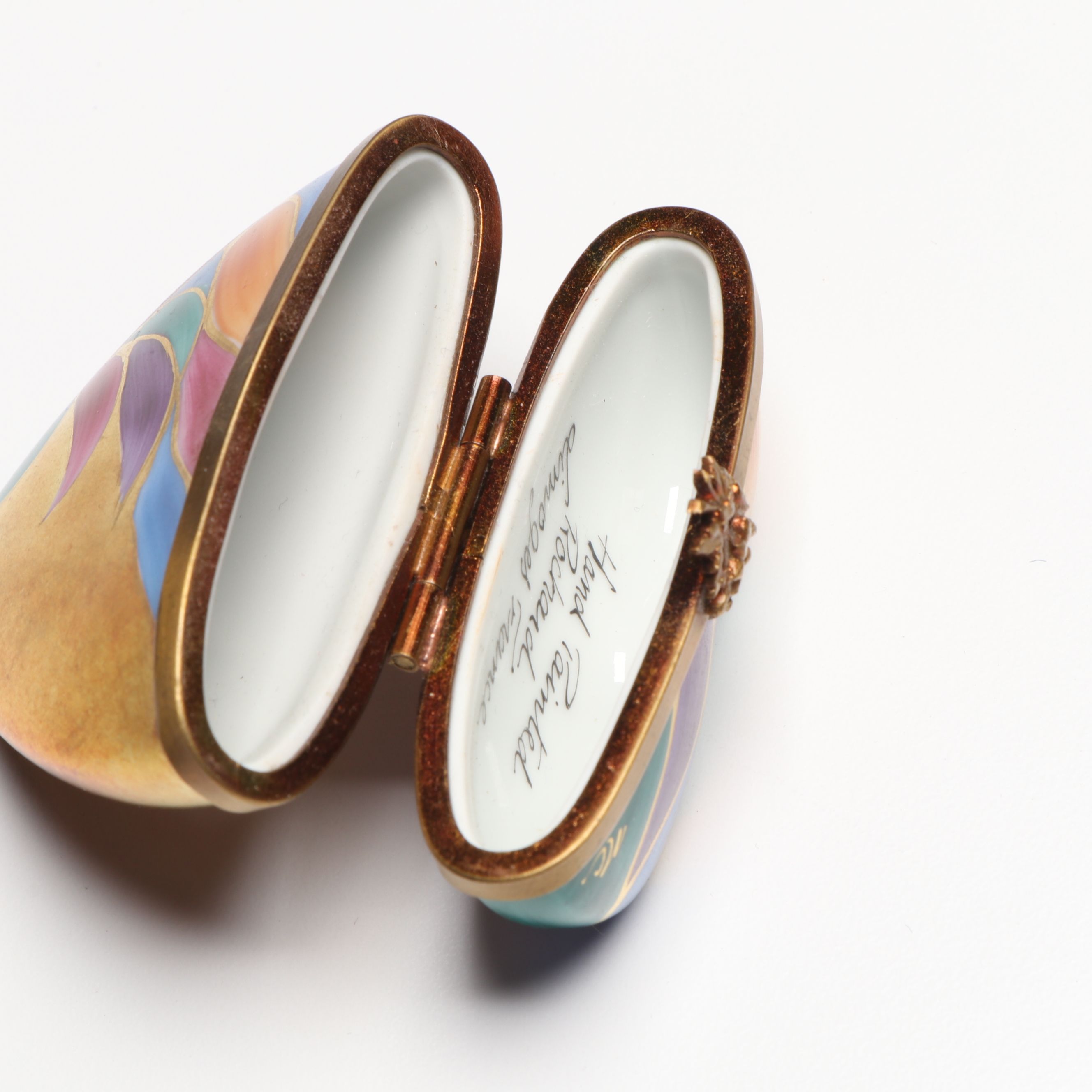 Rochard Limoges Heart-Shaped Box with Wade Rabbit Figurine and Other Décor