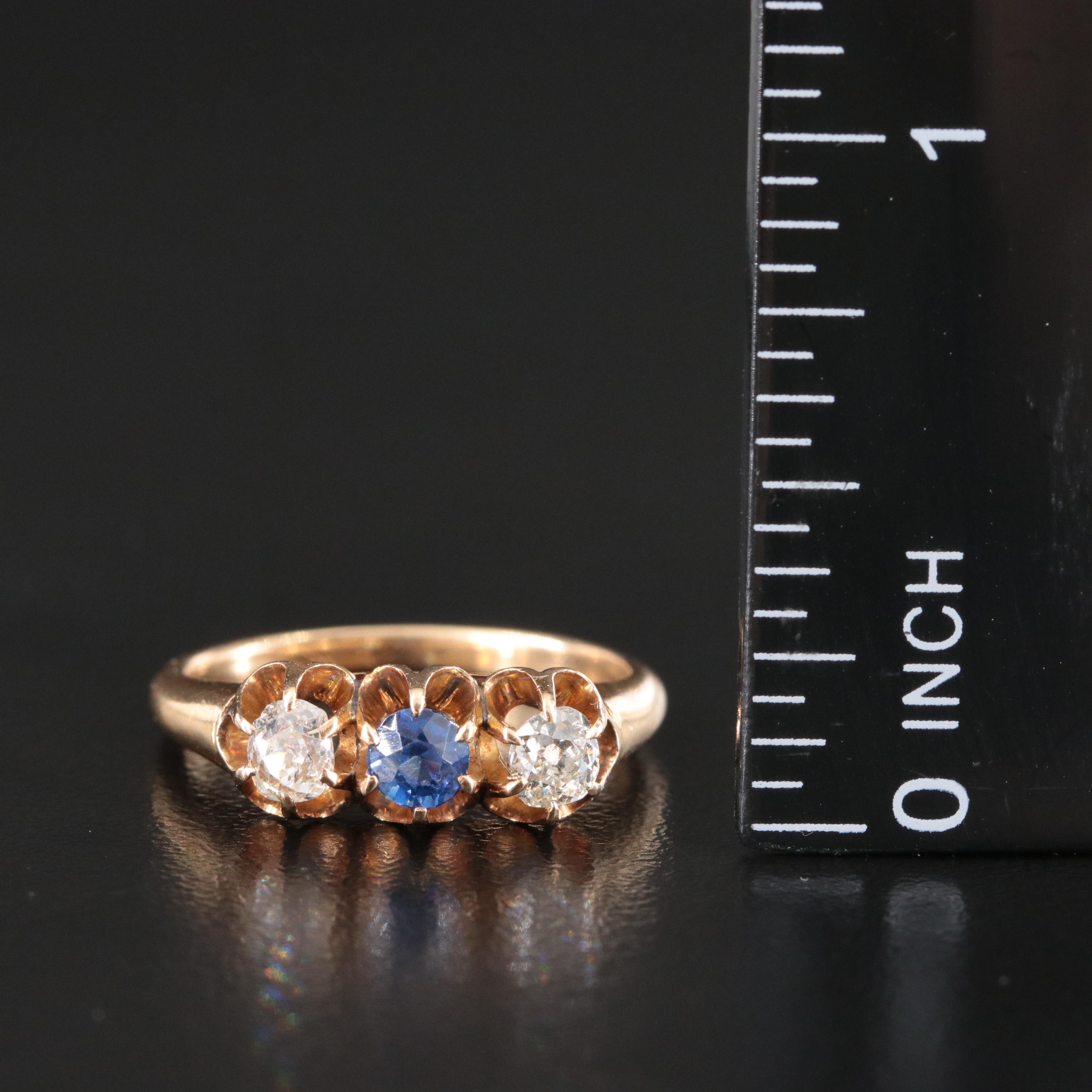 14K Sapphire and Diamond Ring
