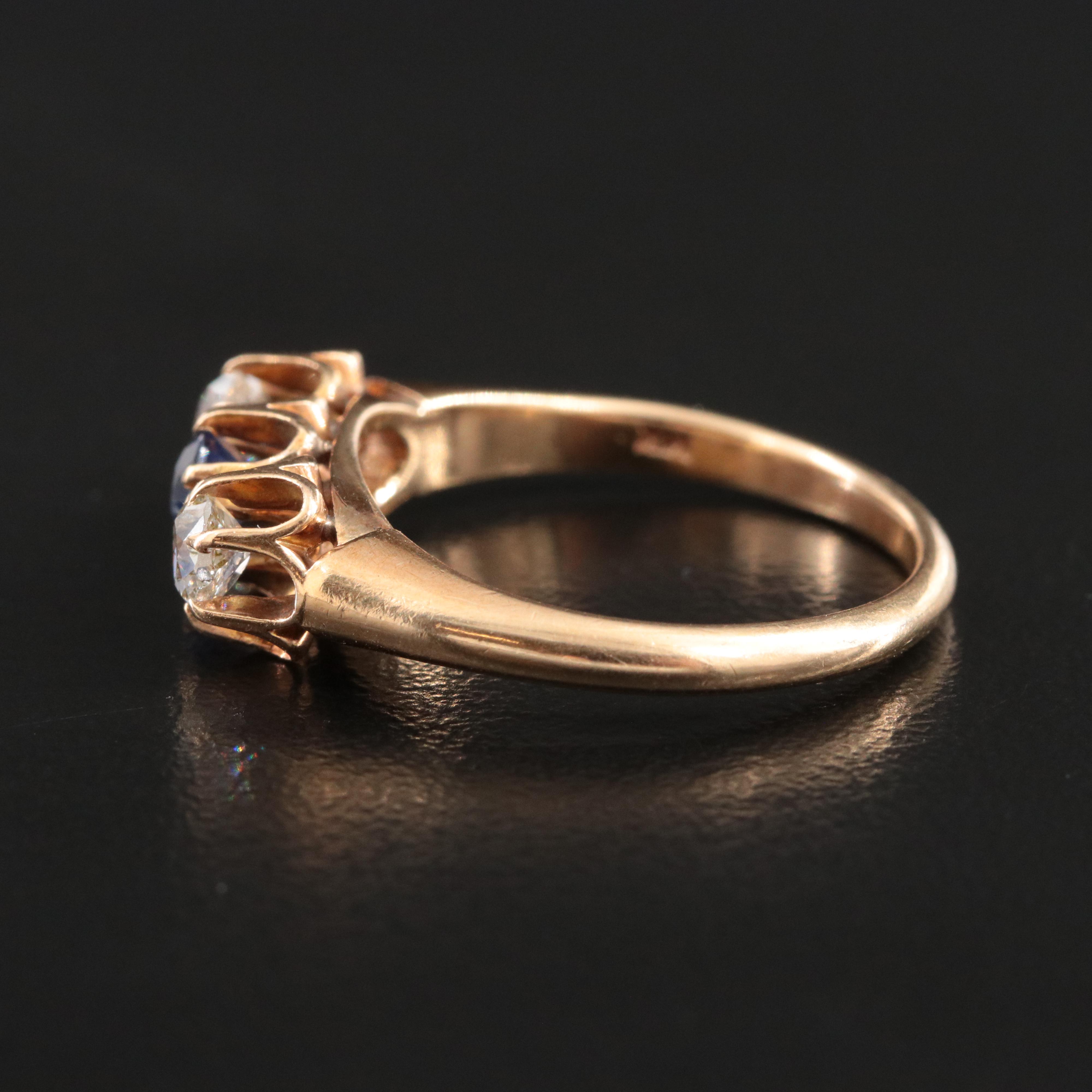 14K Sapphire and Diamond Ring