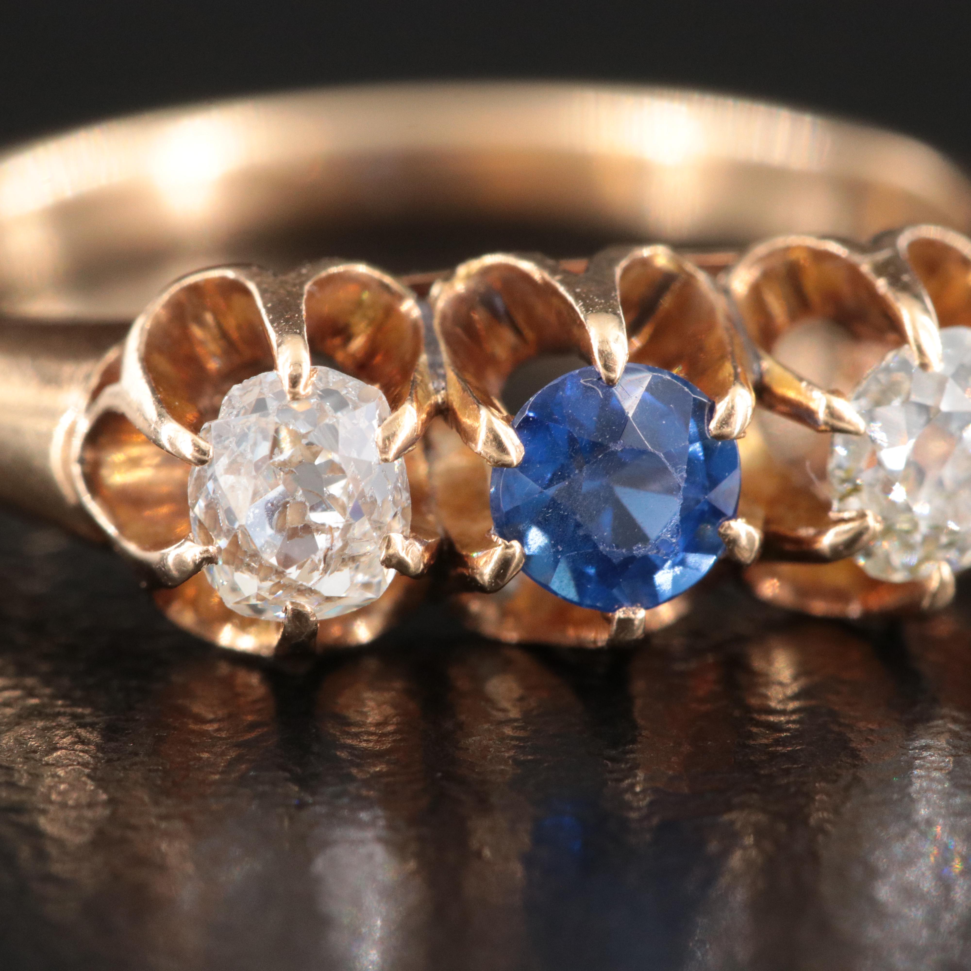 14K Sapphire and Diamond Ring