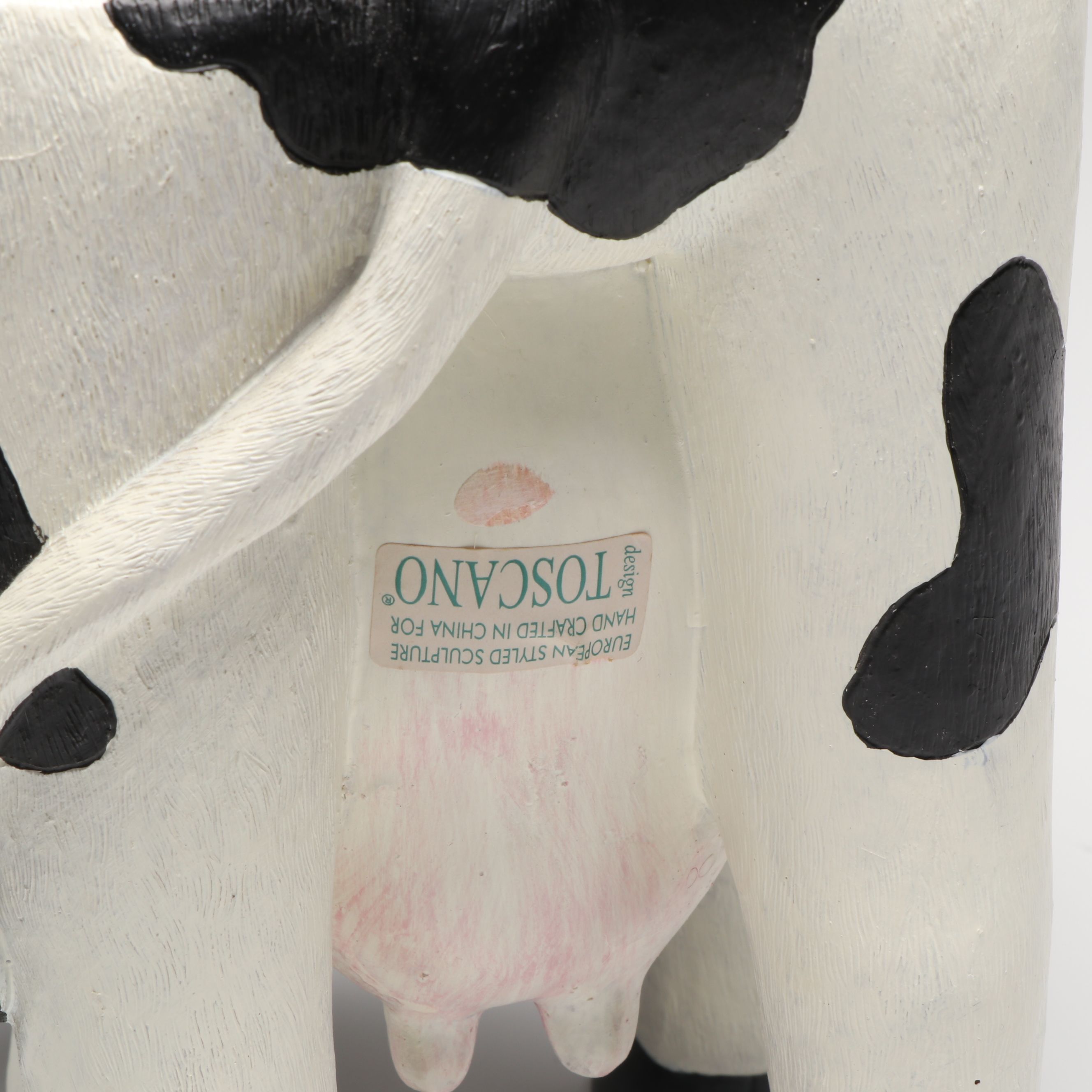 Toscano Cow Foot Stool with Horseshoe Cowboy Figure